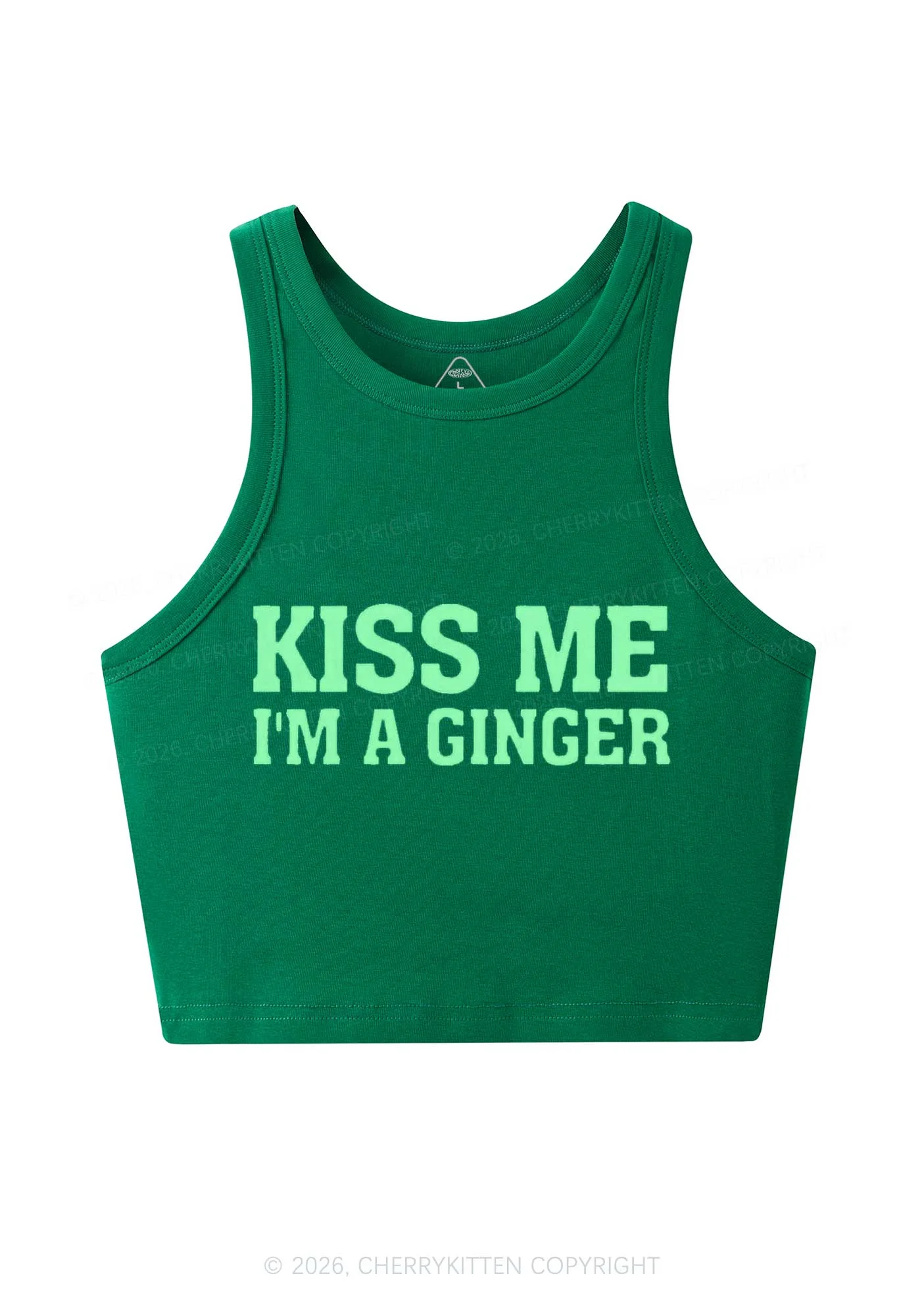 Kiss Me Im Ginger St Patricks Y2K Crop Tank Top Cherrykitten