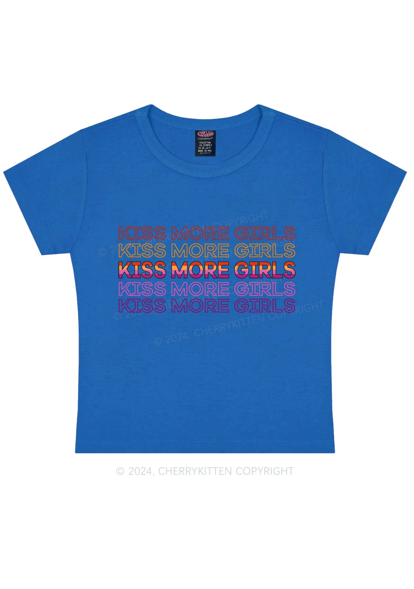 Kiss More Girls Y2K Baby Tee Cherrykitten - Image 9