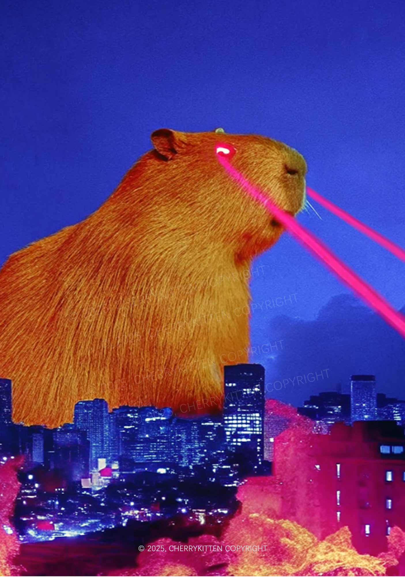 Laser Monster Capybara Y2K Mesh Crop Top Cherrykitten - Image 2