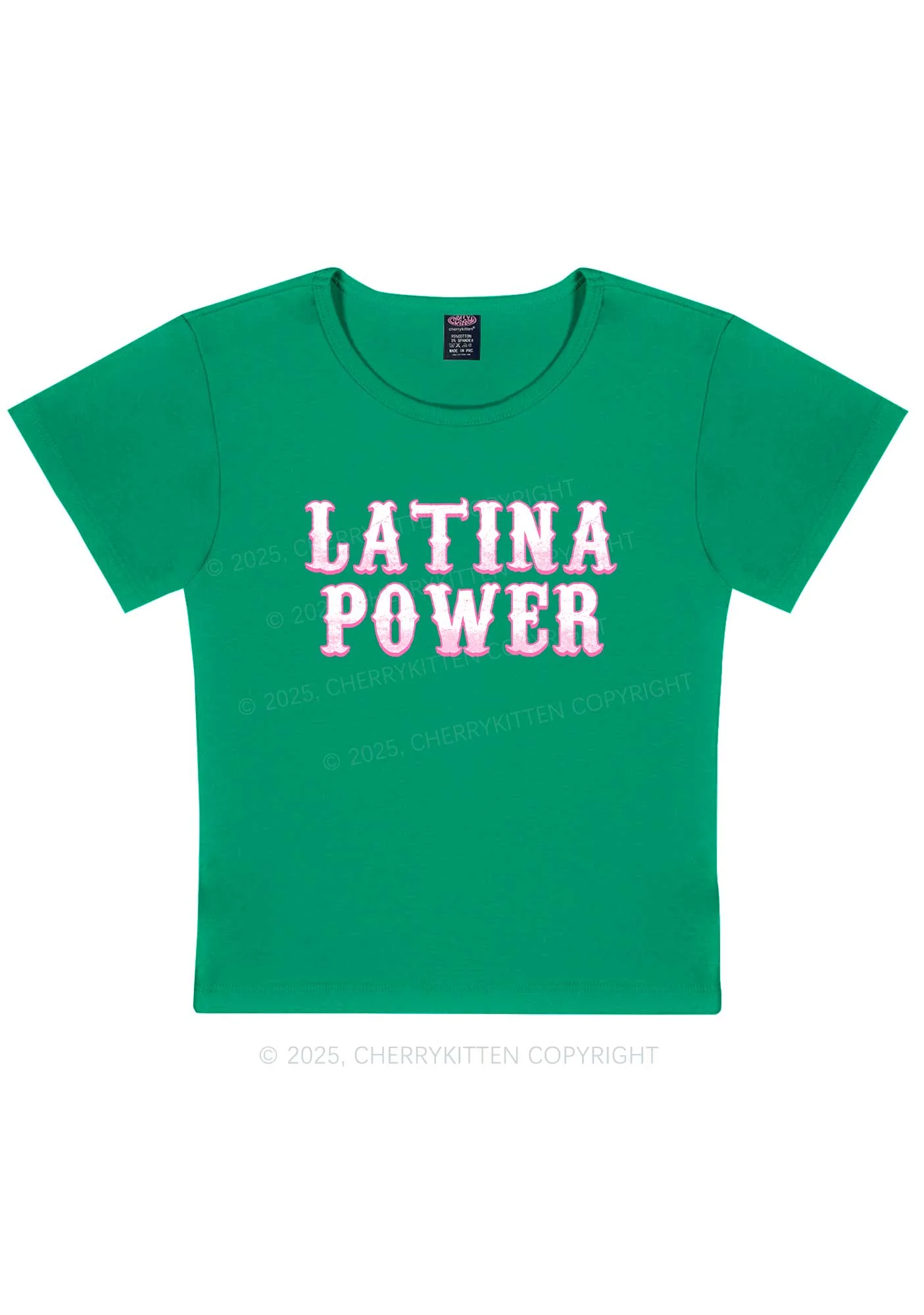 Latina Power Y2K Baby Tee Cherrykitten - Image 8