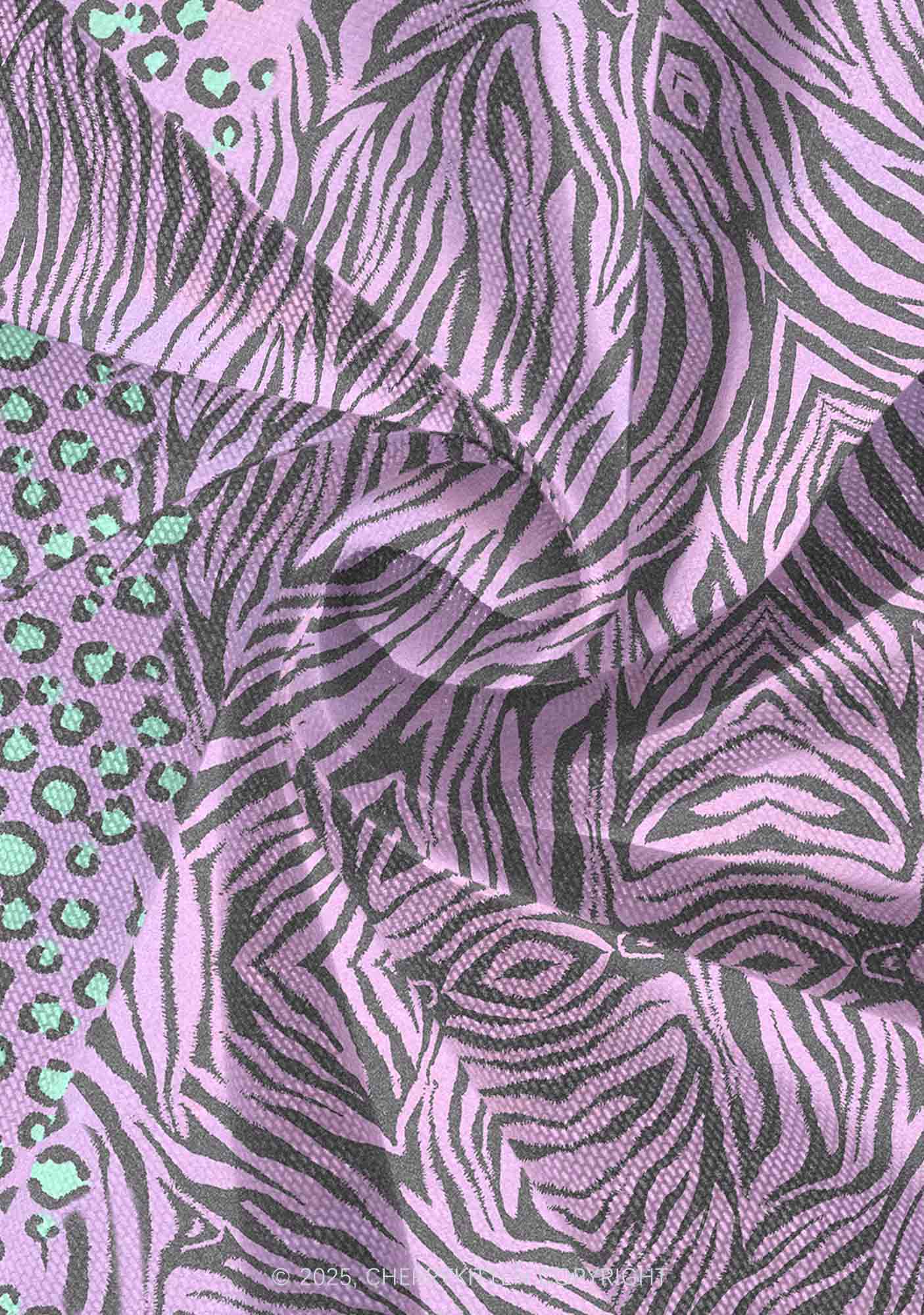 Lavender Zebra Y2K Mesh Slip Dress With Scarf Set Cherrykitten - Image 6