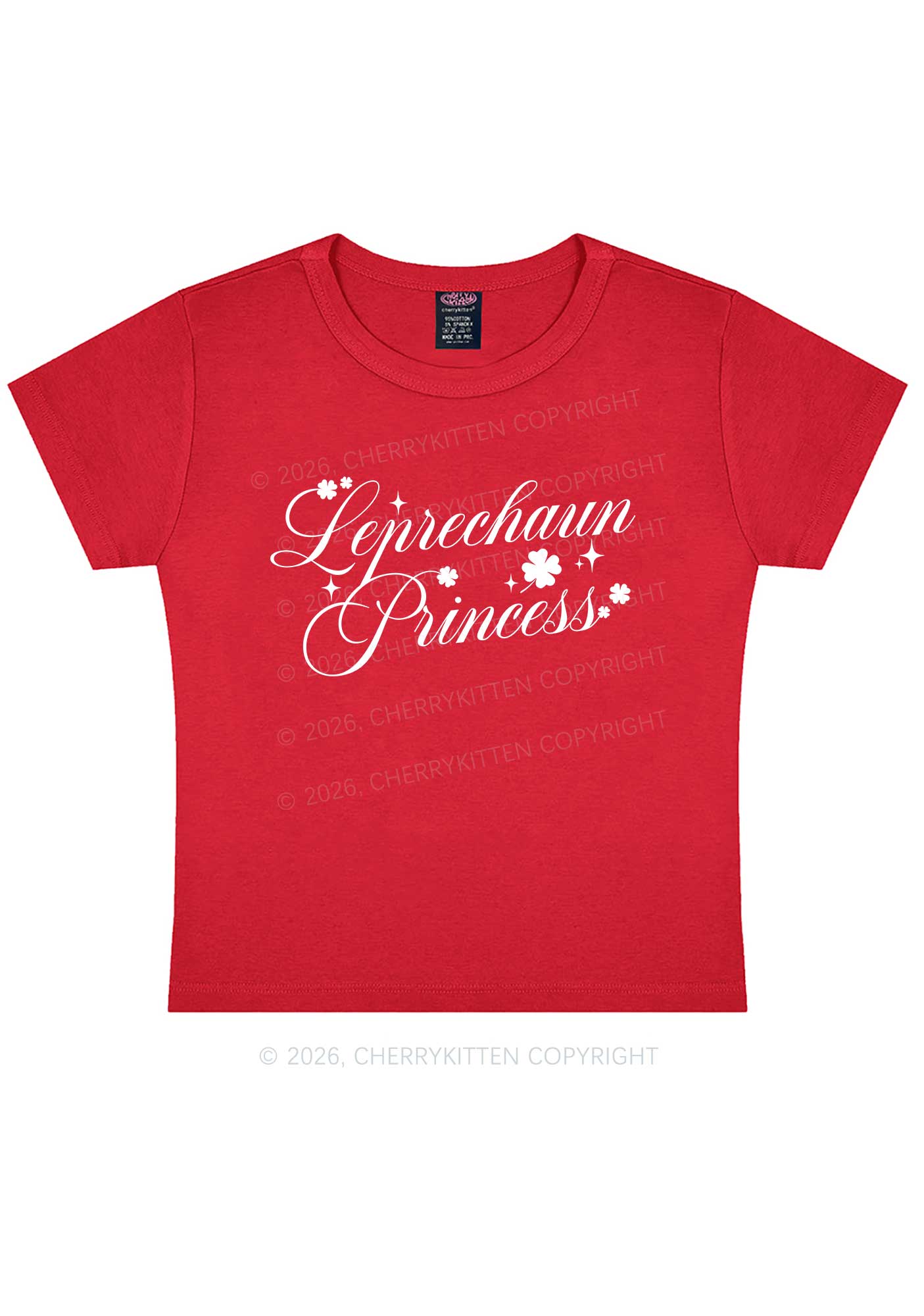 Leprechaun Princess St Patricks Y2K Baby Tee Cherrykitten - Image 7