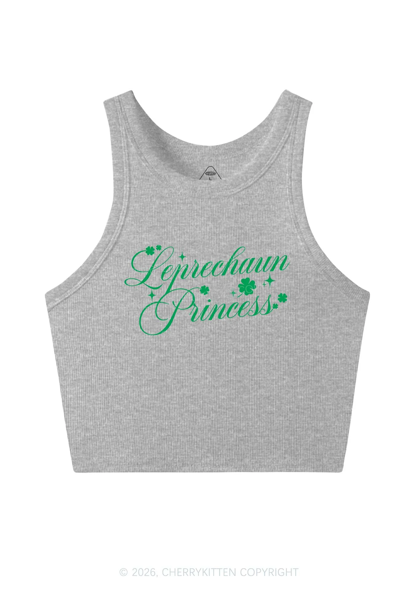 Leprechaun Princess St Patricks Y2K Crop Tank Top Cherrykitten - Image 5