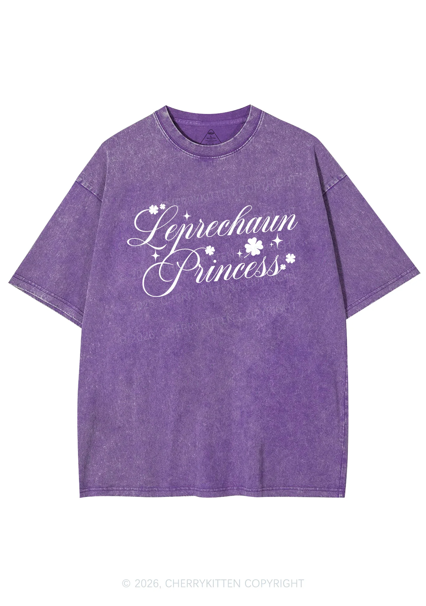 Leprechaun Princess St Patricks Y2K Shirts Washed Tee Cherrykitten - Image 6