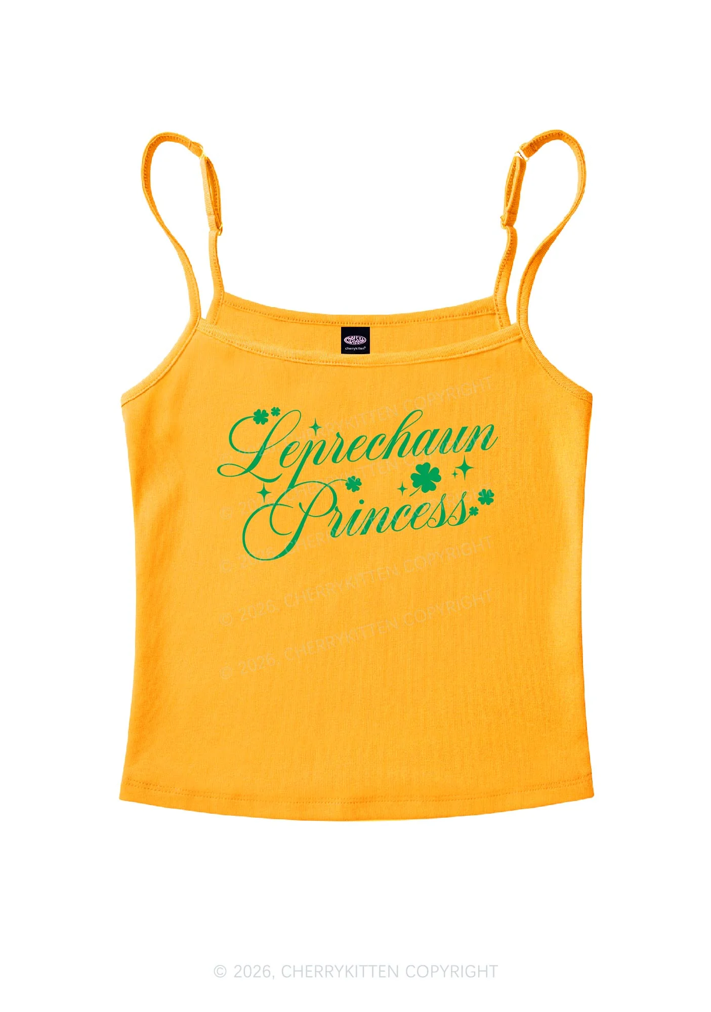 Leprechaun Princess St Patricks Y2K Spaghetti Strap Cami Cherrykitten - Image 5