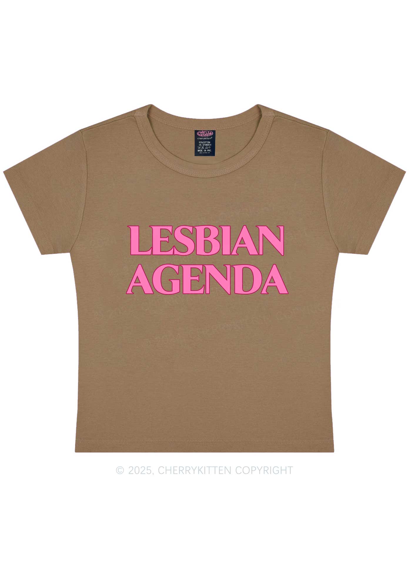 Lesbian Agenda Y2K Baby Tee Cherrykitten - Image 9