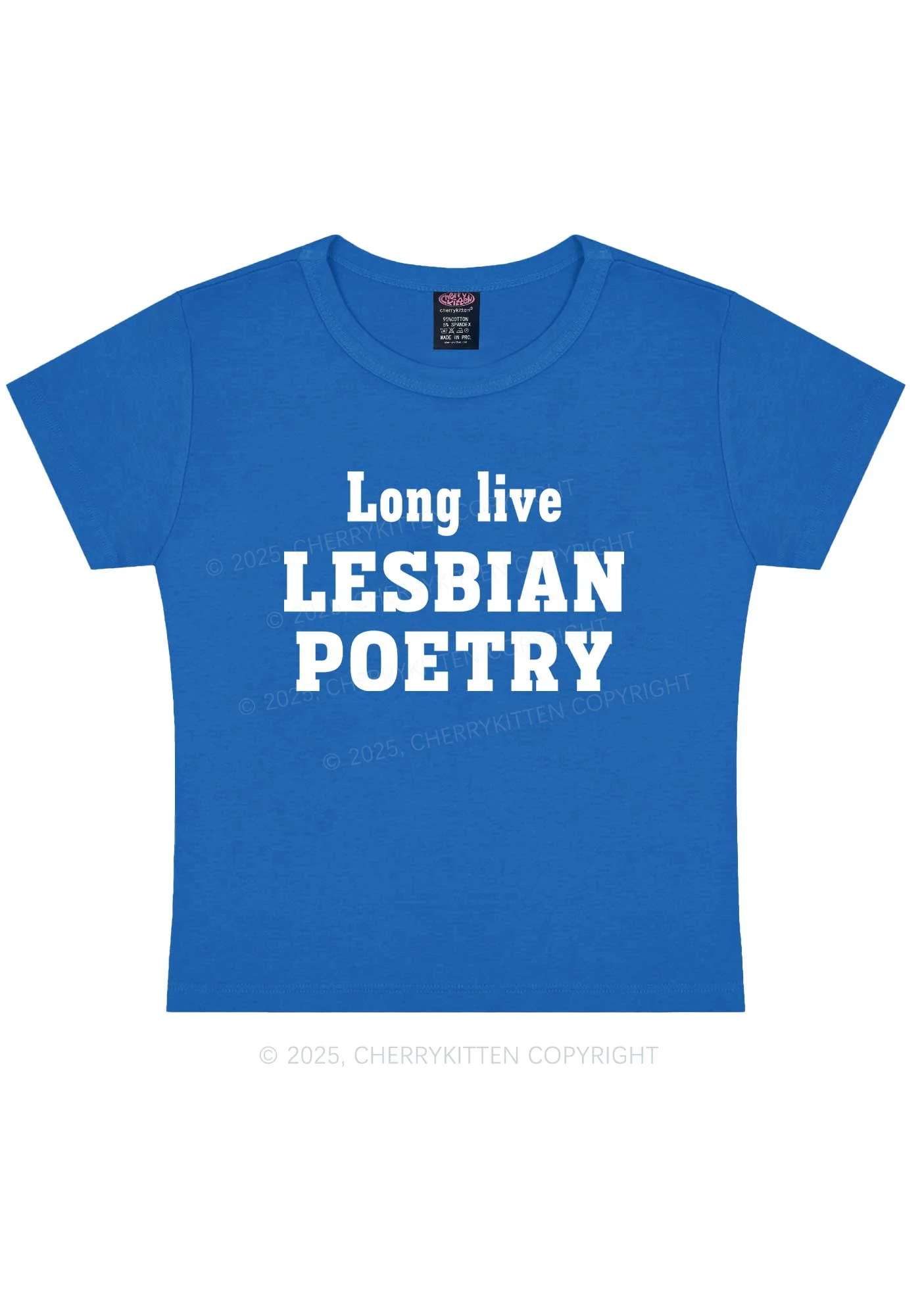 Lesbian Poetry Pride Y2K Baby Tee Cherrykitten - Image 9