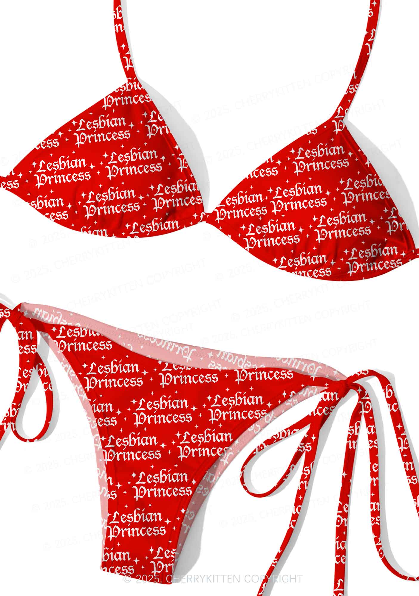 Lesbian Princess Pride Y2K Print Bikini Set Cherrykitten - Image 4