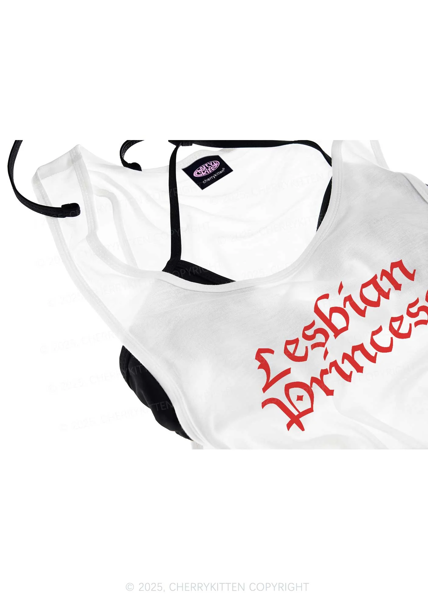 Lesbian Princess Pride Y2K Sheer Boyfriend Tank Cherrykitten - Image 4