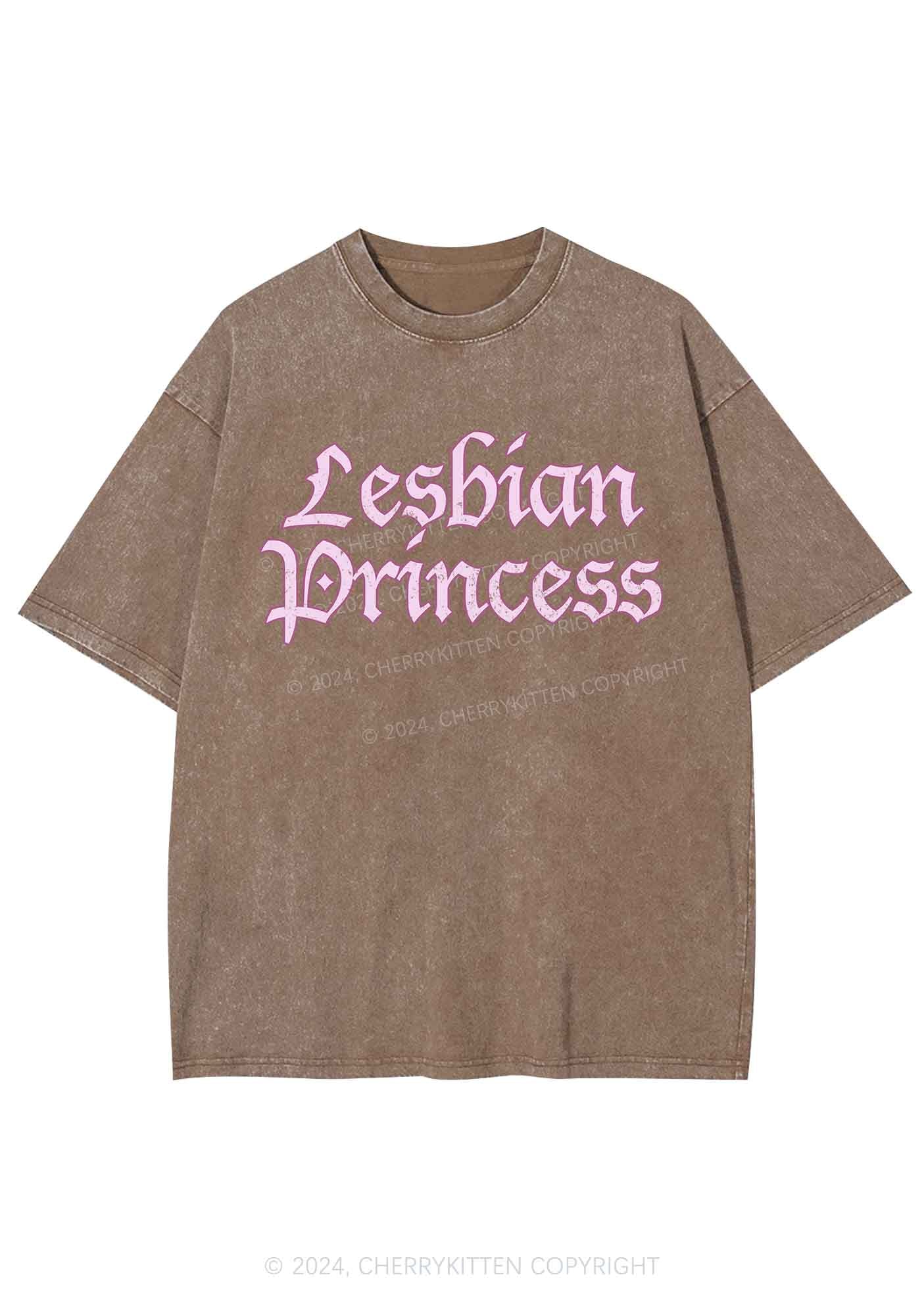 Lesbian Princess Y2K Washed Tee Cherrykitten - Image 7