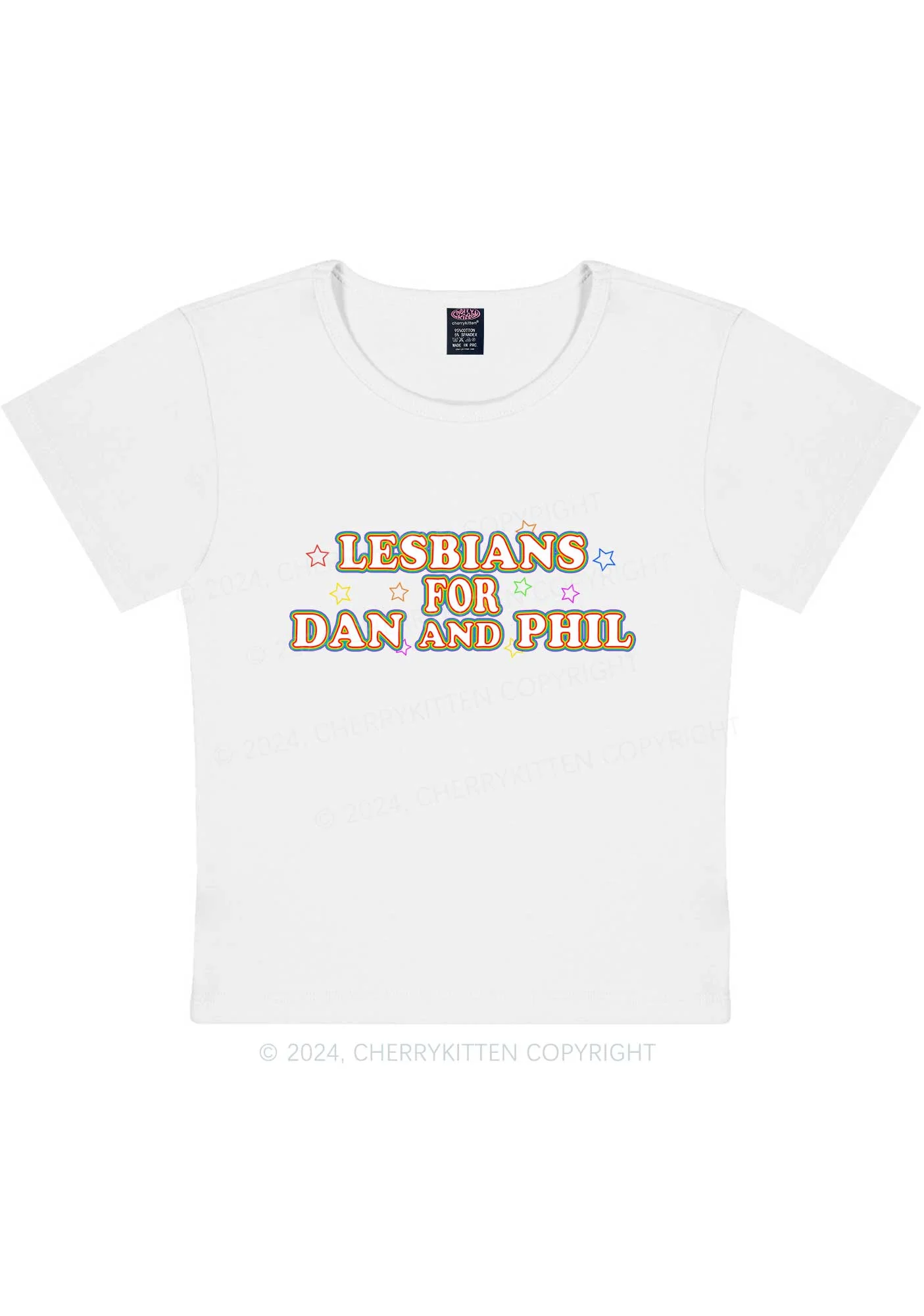Lesbians For Dan Y2K Baby Tee Cherrykitten - Image 5