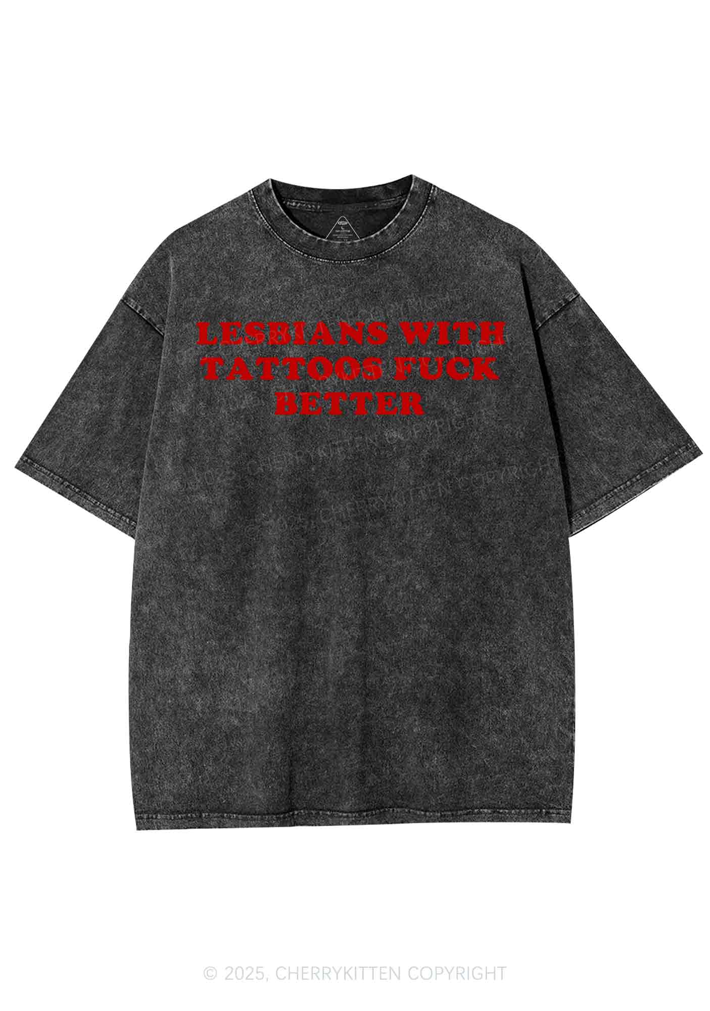 Lesbians With Tattoos Pride Y2K Shirts Washed Tee Cherrykitten