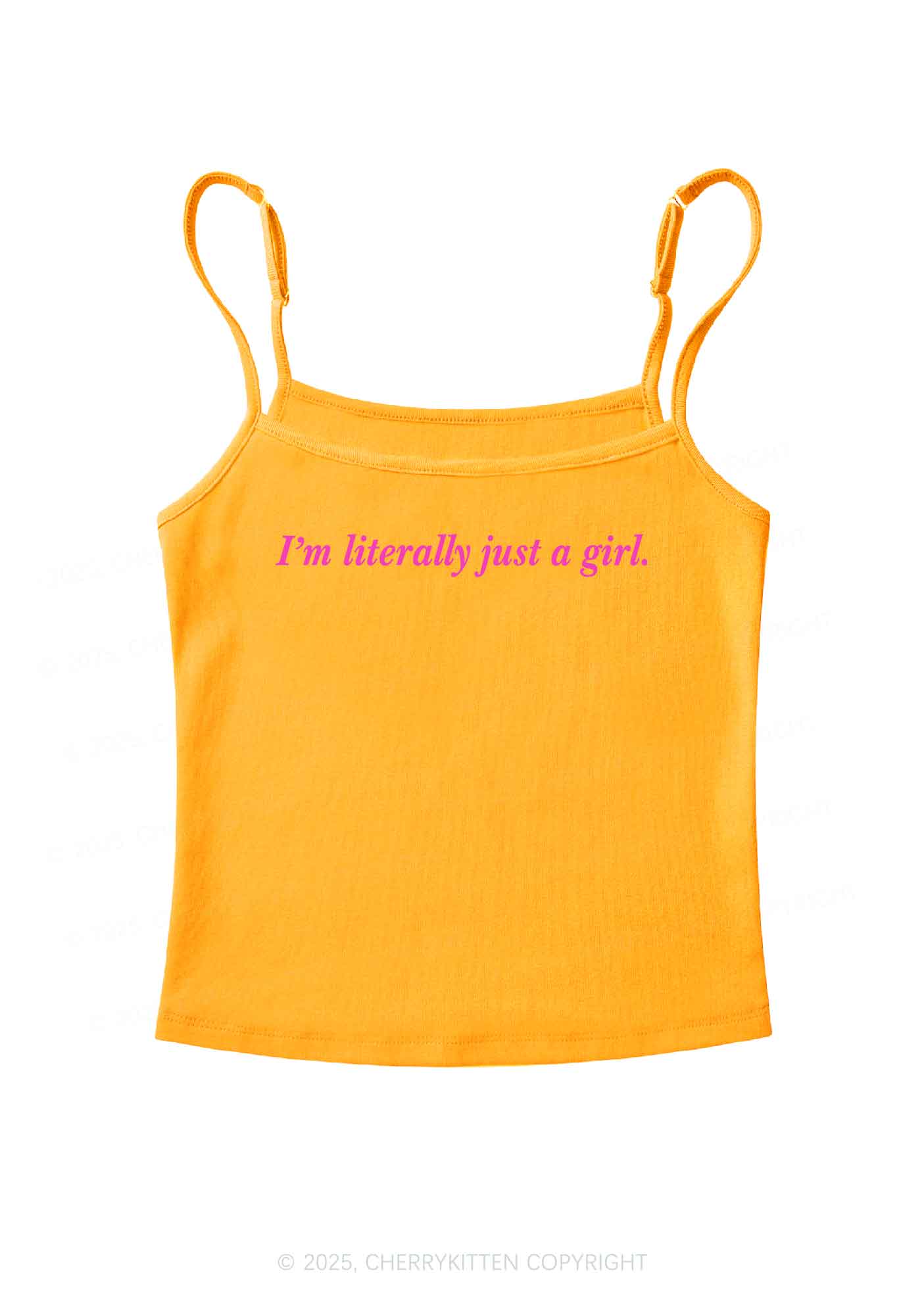 Literally Just A Girl Y2K Spaghetti Strap Cami Cherrykitten - Image 7