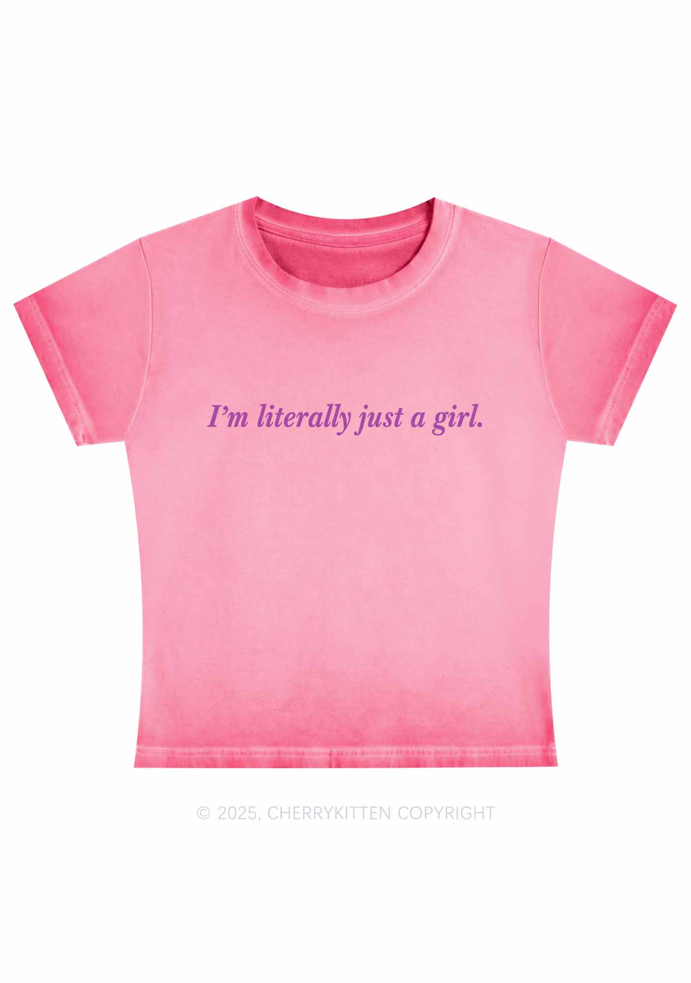 Literally Just A Girl Y2K Vintage Classic Tee Cherrykitten - Image 2