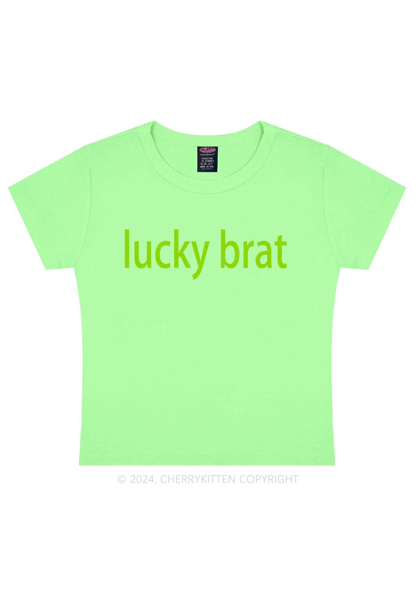 Lucky Brat St Patricks Y2K Baby Tee Cherrykitten - Image 13