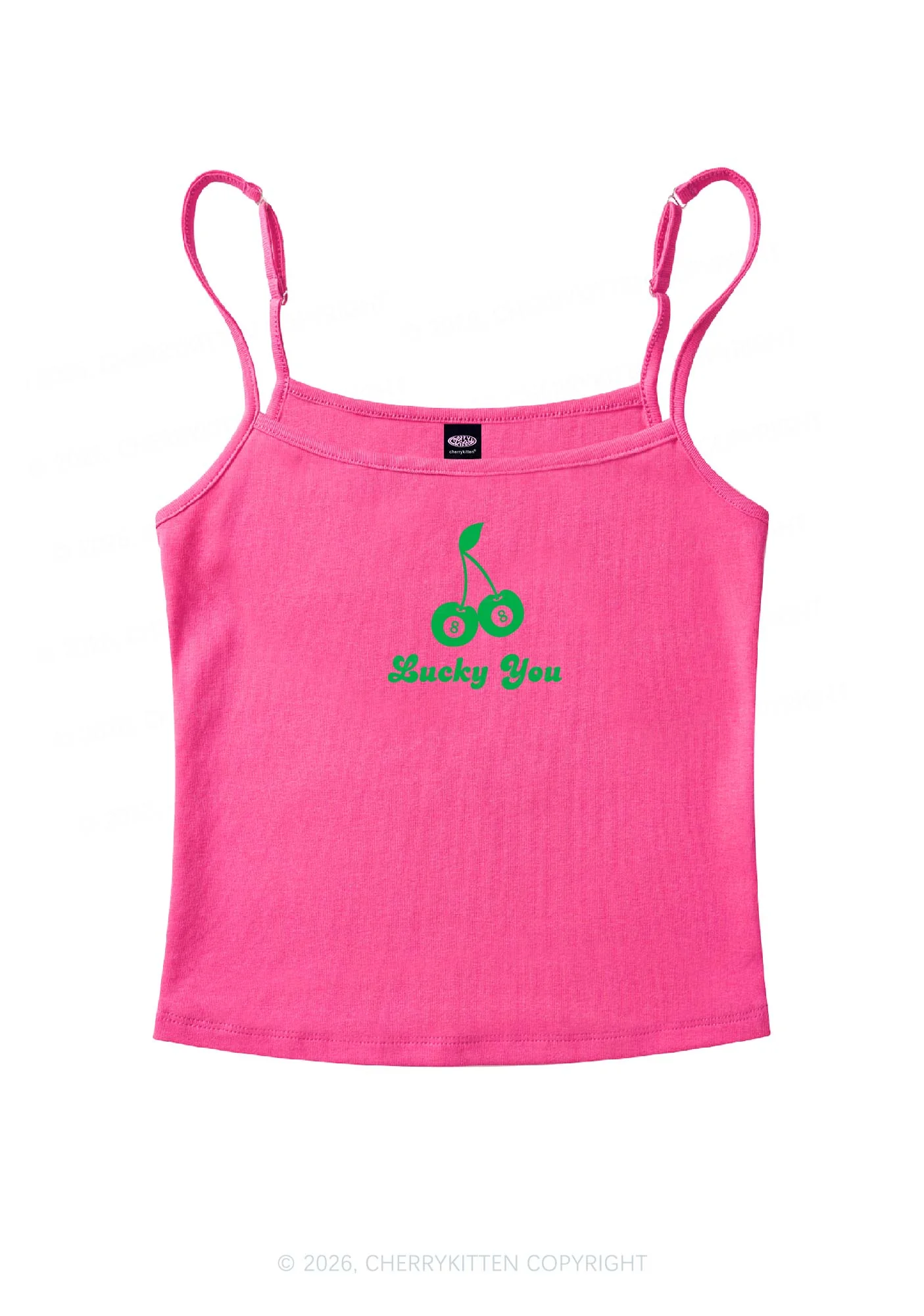 Lucky Eight St Patricks Y2K Spaghetti Strap Cami Cherrykitten - Image 5