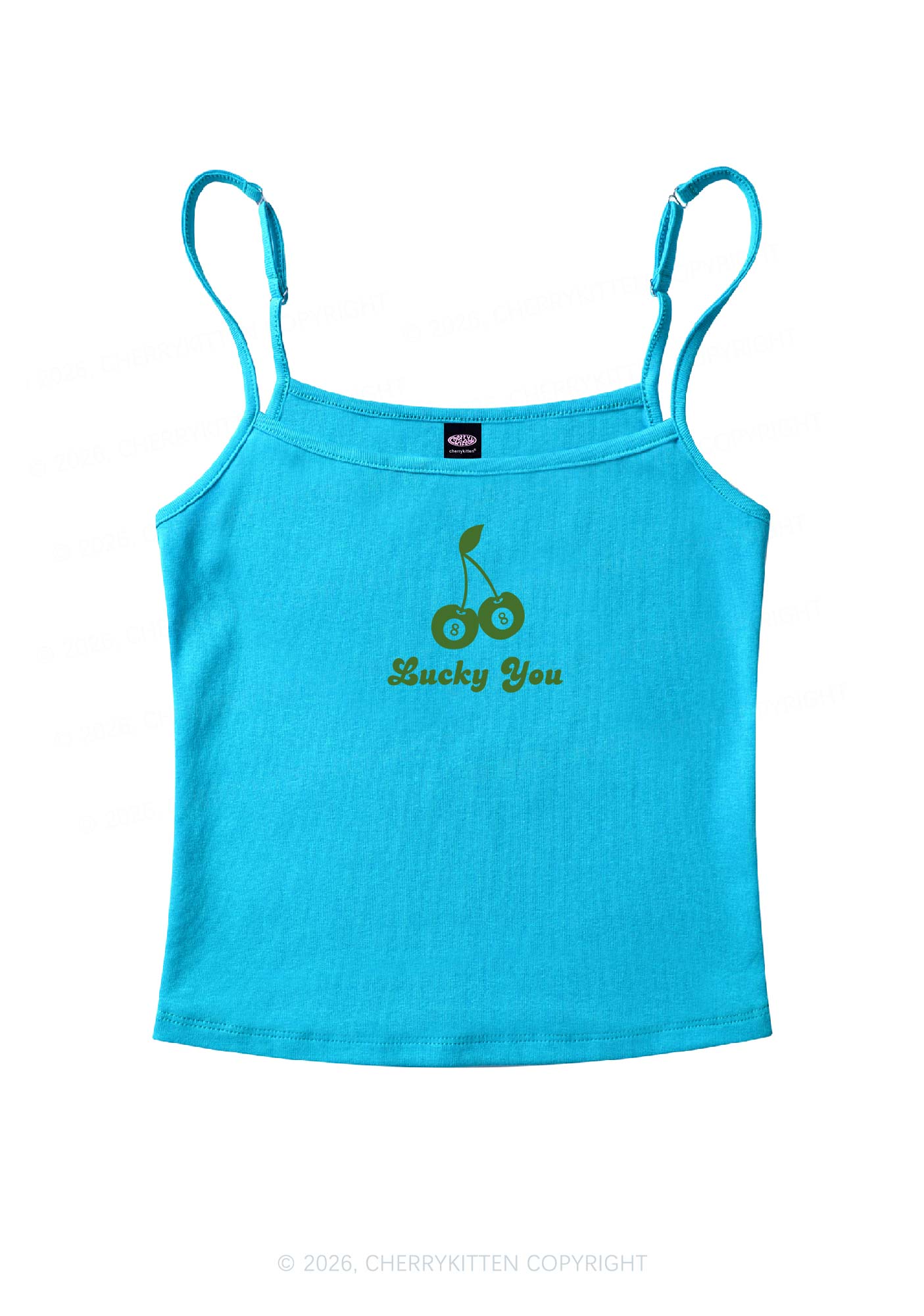 Lucky Eight St Patricks Y2K Spaghetti Strap Cami Cherrykitten - Image 7