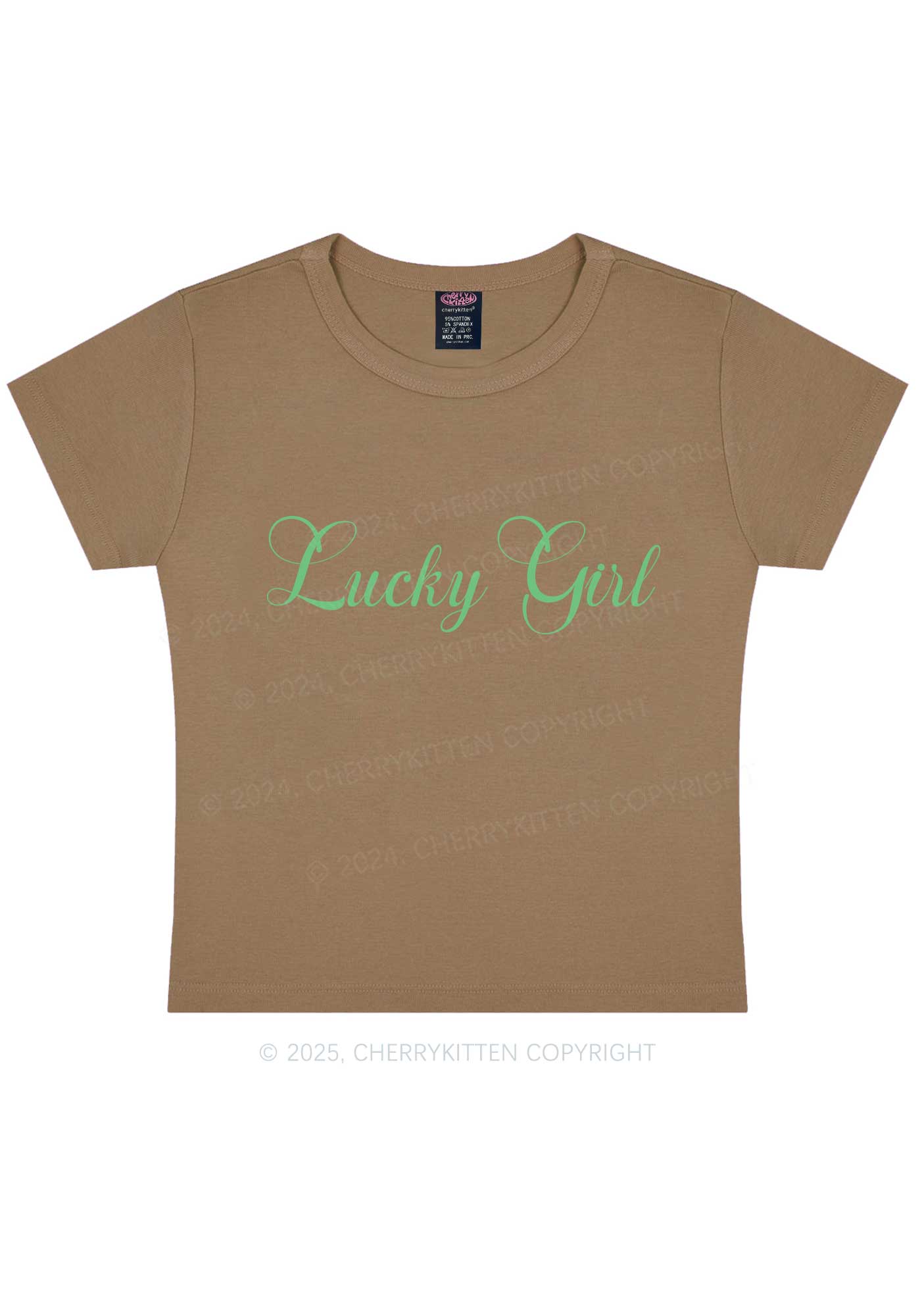 Lucky Girl St Patricks Y2K Baby Tee Cherrykitten - Image 11