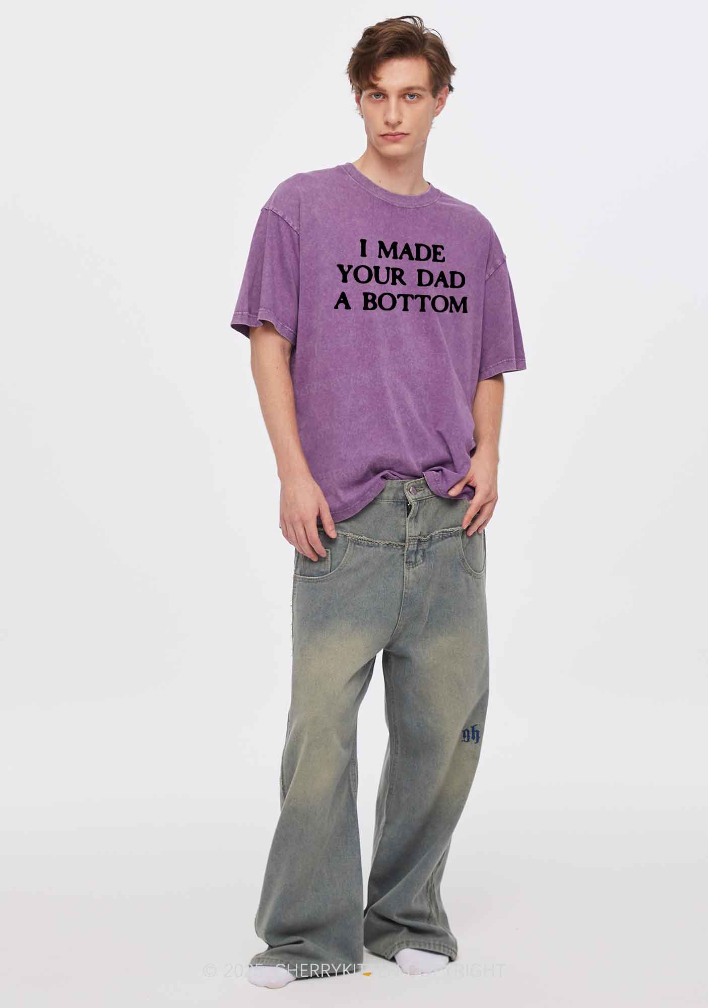 Made Your Dad Bottom Pride Y2K Shirts Washed Tee Cherrykitten - Image 2