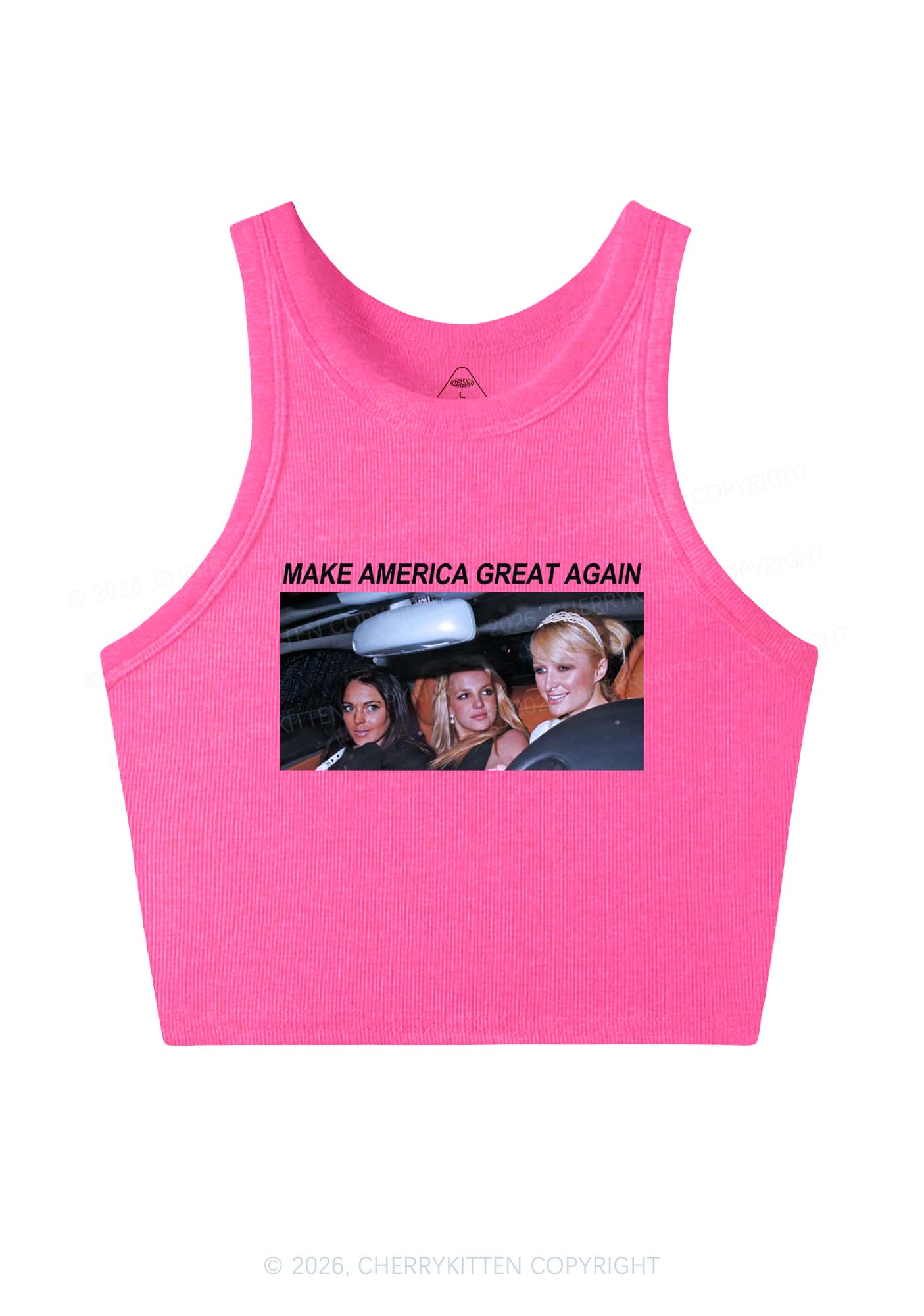 Make America Great Again Y2K Crop Tank Top Cherrykitten