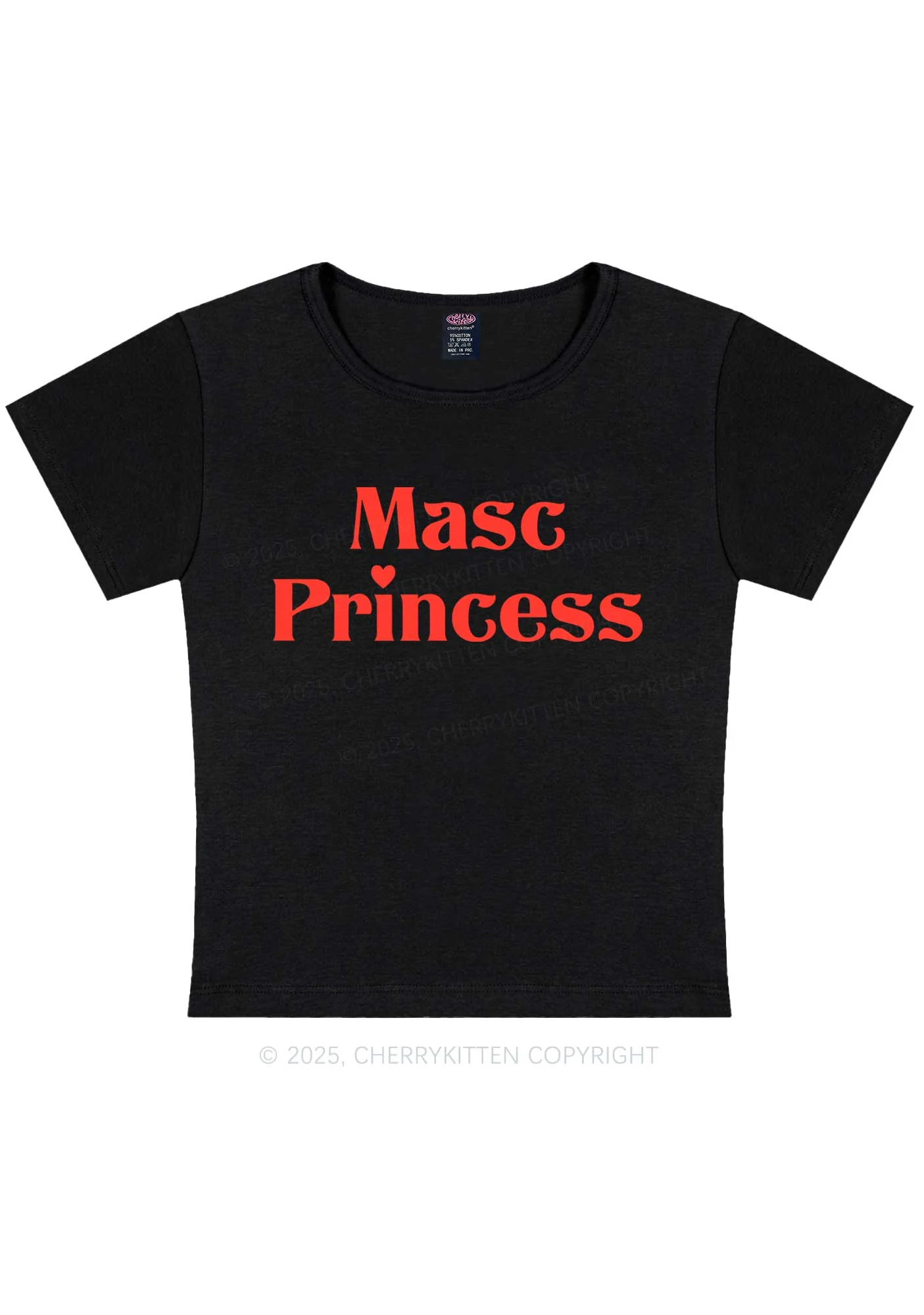 Masc Princess Pride Y2K Baby Tee Cherrykitten - Image 4