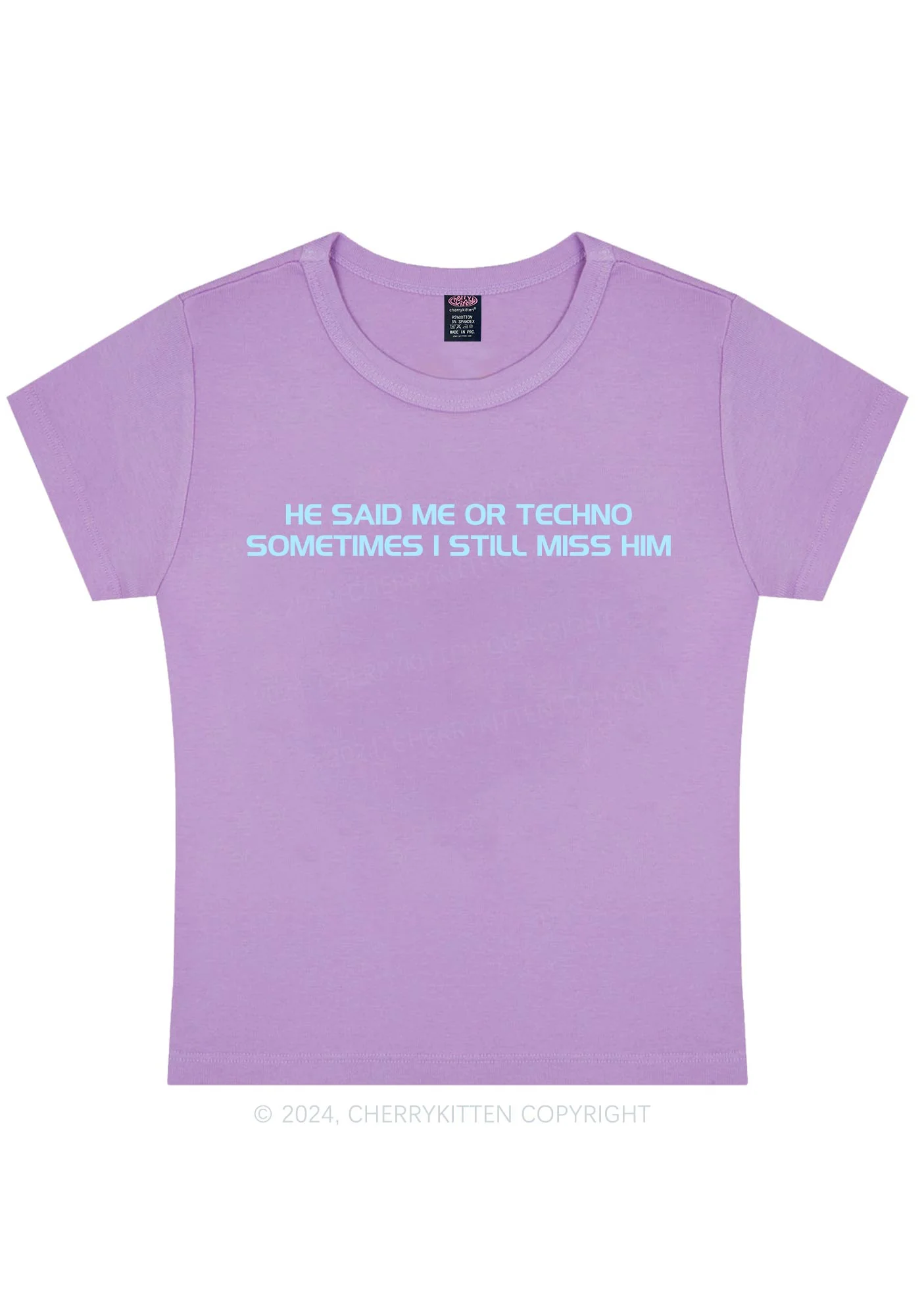Me Or Techno Y2K Baby Tee Cherrykitten - Image 4