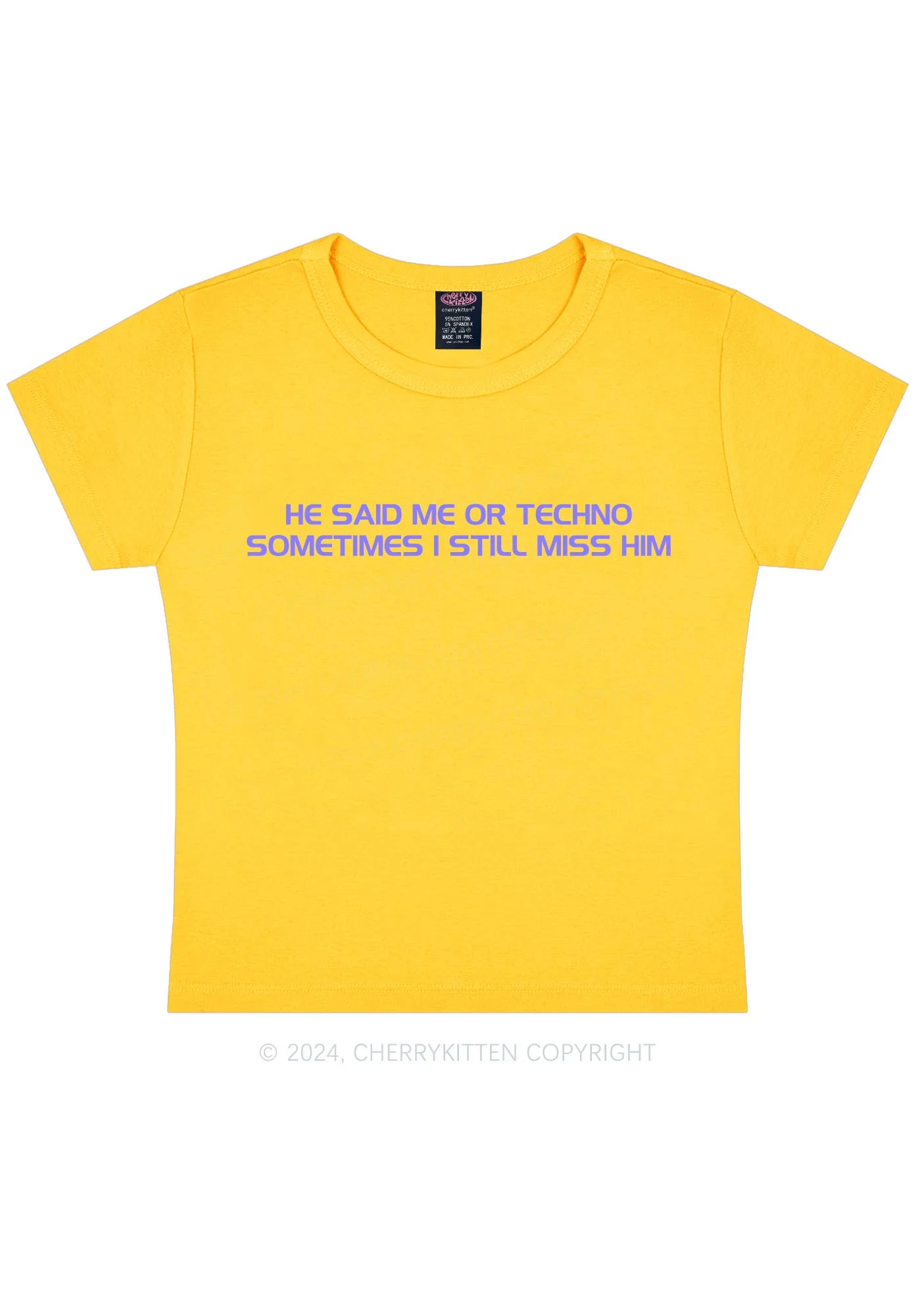 Me Or Techno Y2K Baby Tee Cherrykitten - Image 7