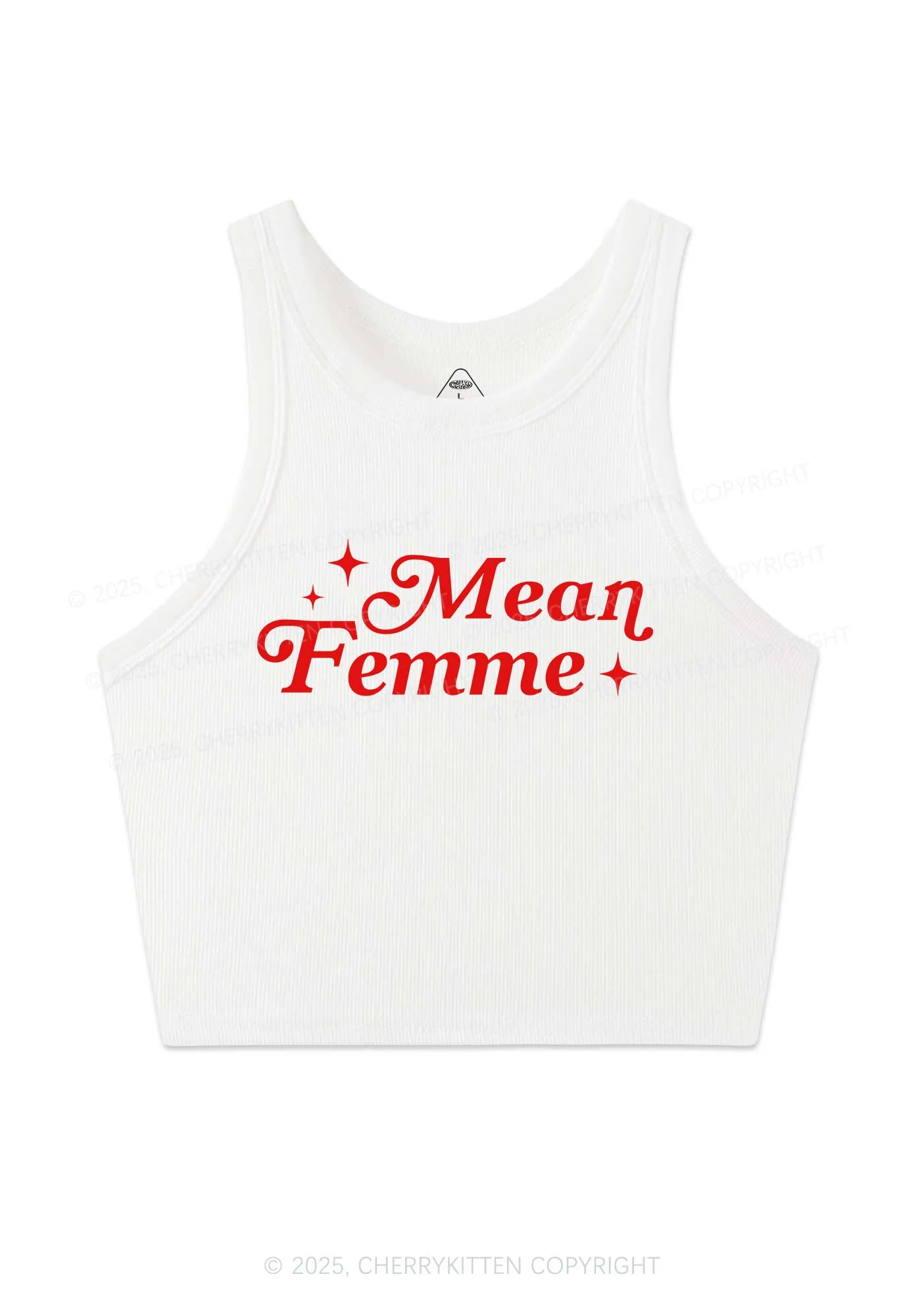 Mean Femme Pride Y2K Crop Tank Top Cherrykitten