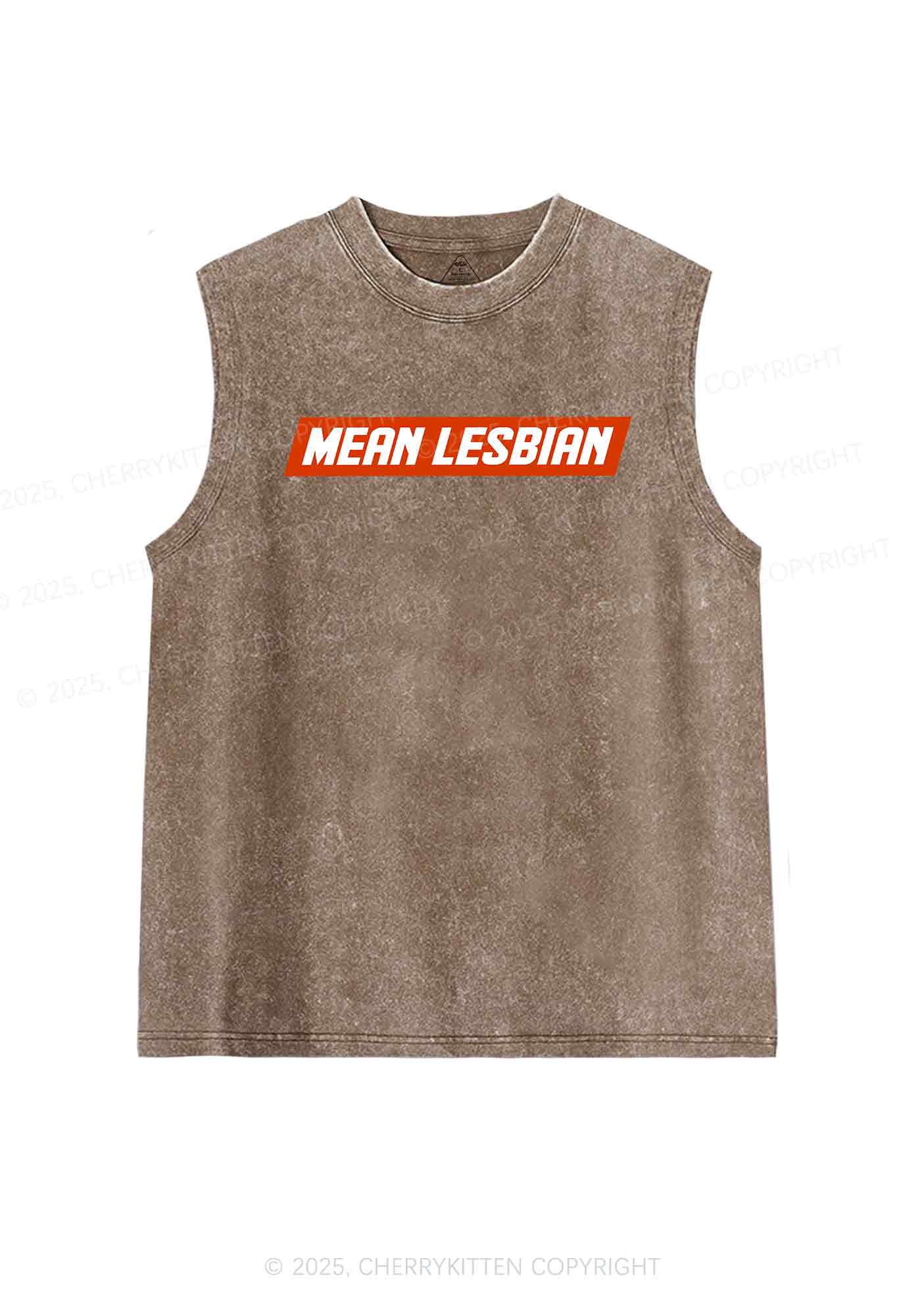 Mean Lesbian Y2K Washed Tank Cherrykitten - Image 6