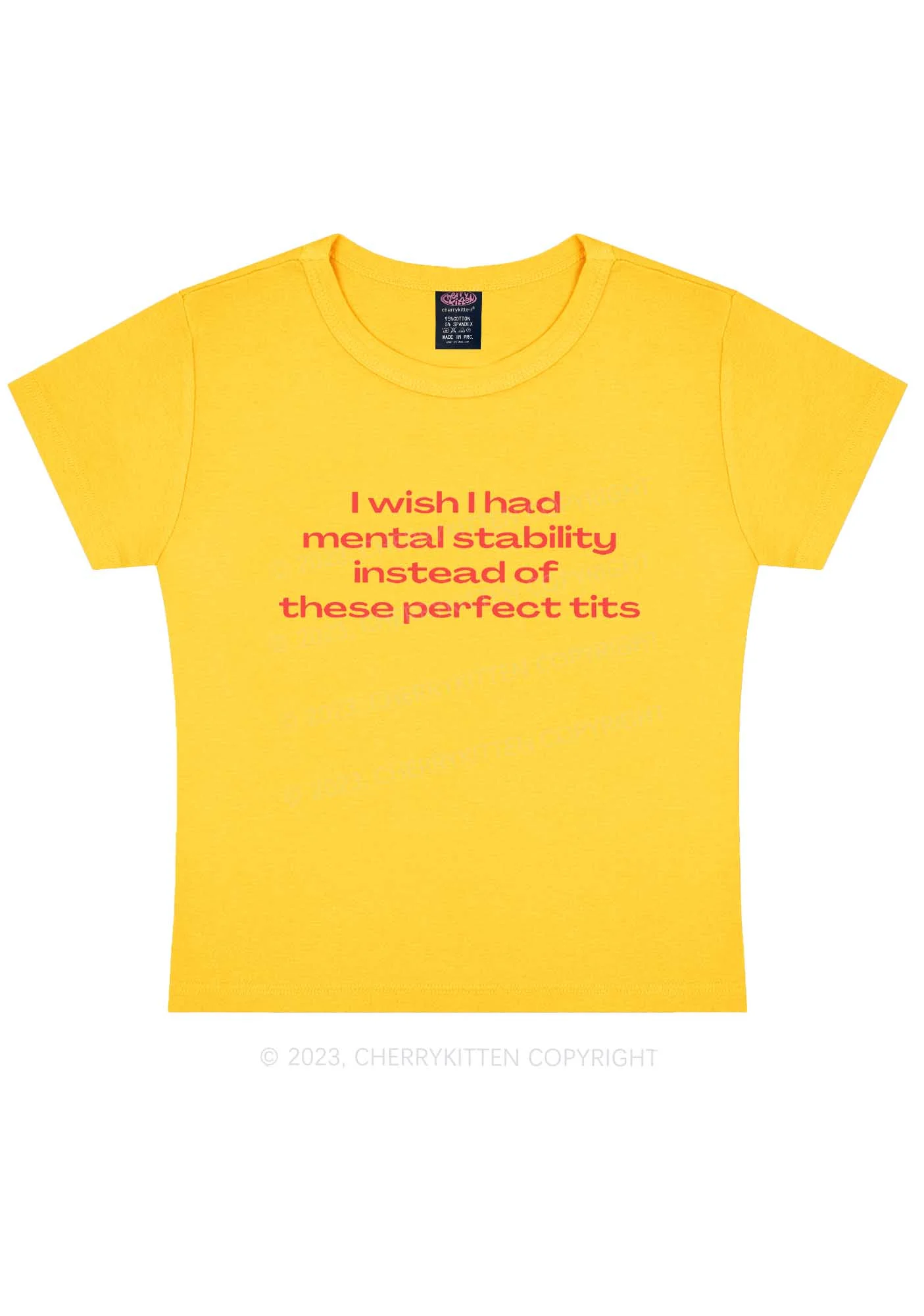 Mental Stability Y2K Baby Tee Cherrykitten - Image 4