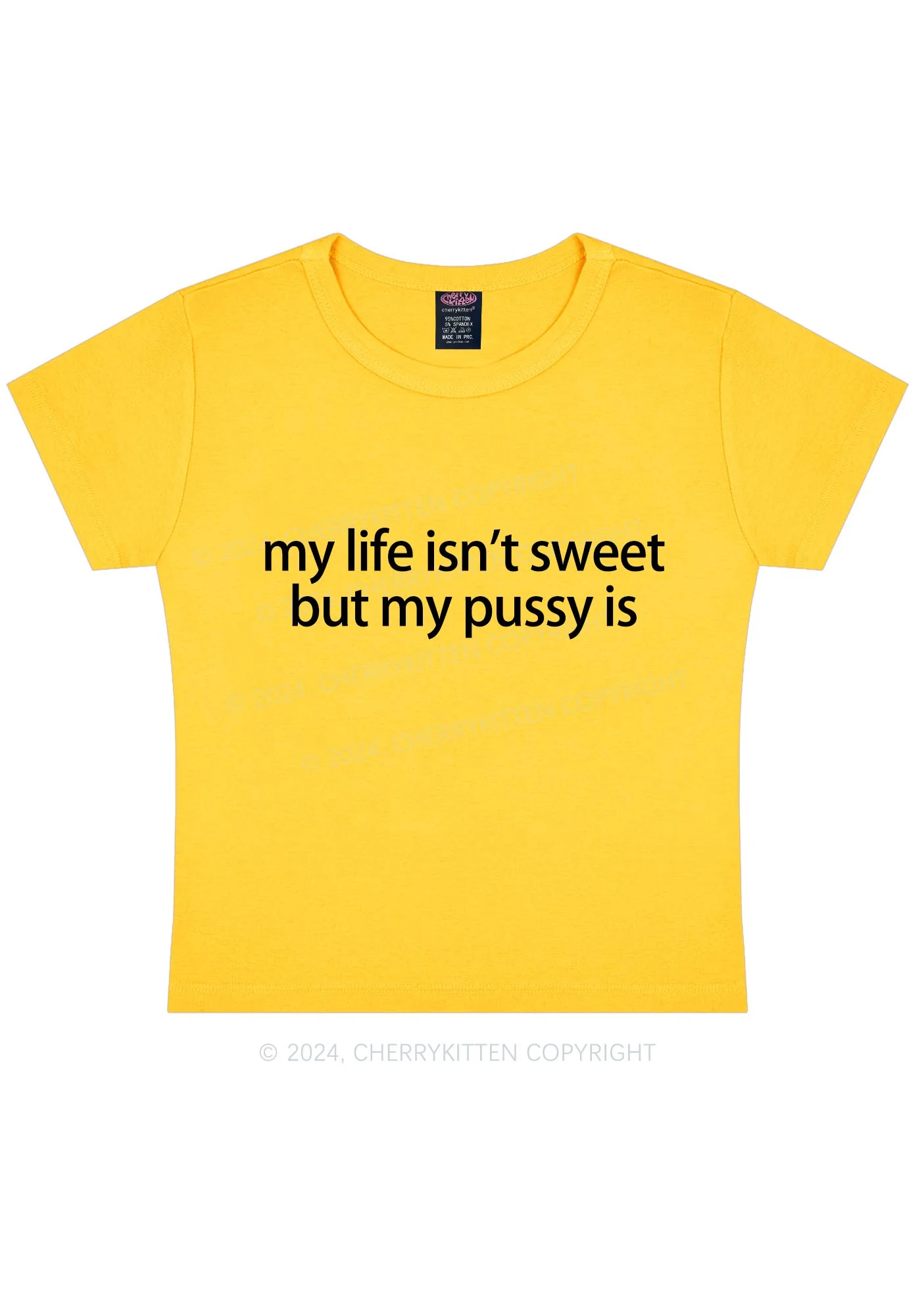 My Life Isn't Sweet Y2K Baby Tee Cherrykitten - Image 5