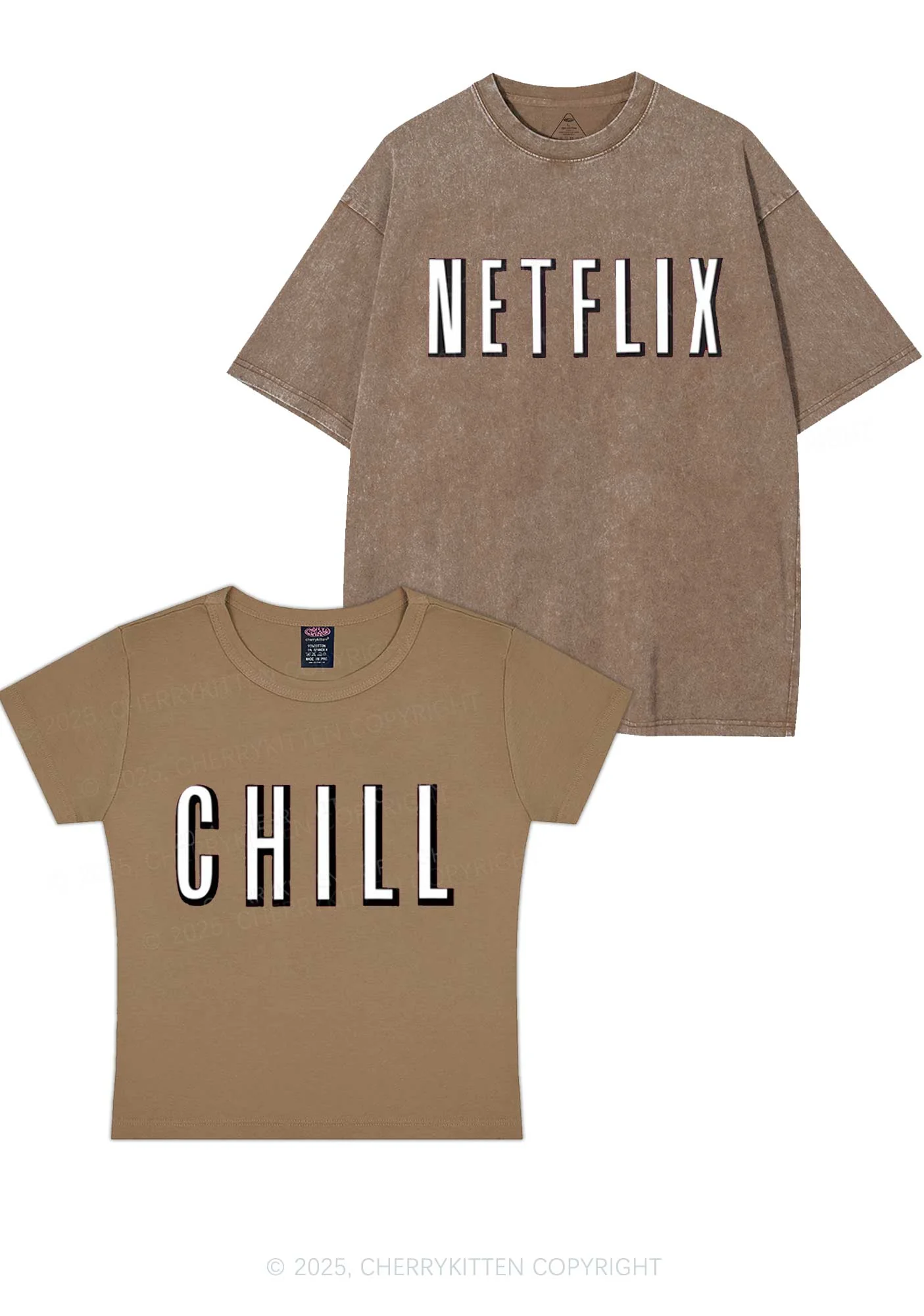 Netflix Chill Y2K Valentine's Day Couple Shirt Cherrykitten - Image 6