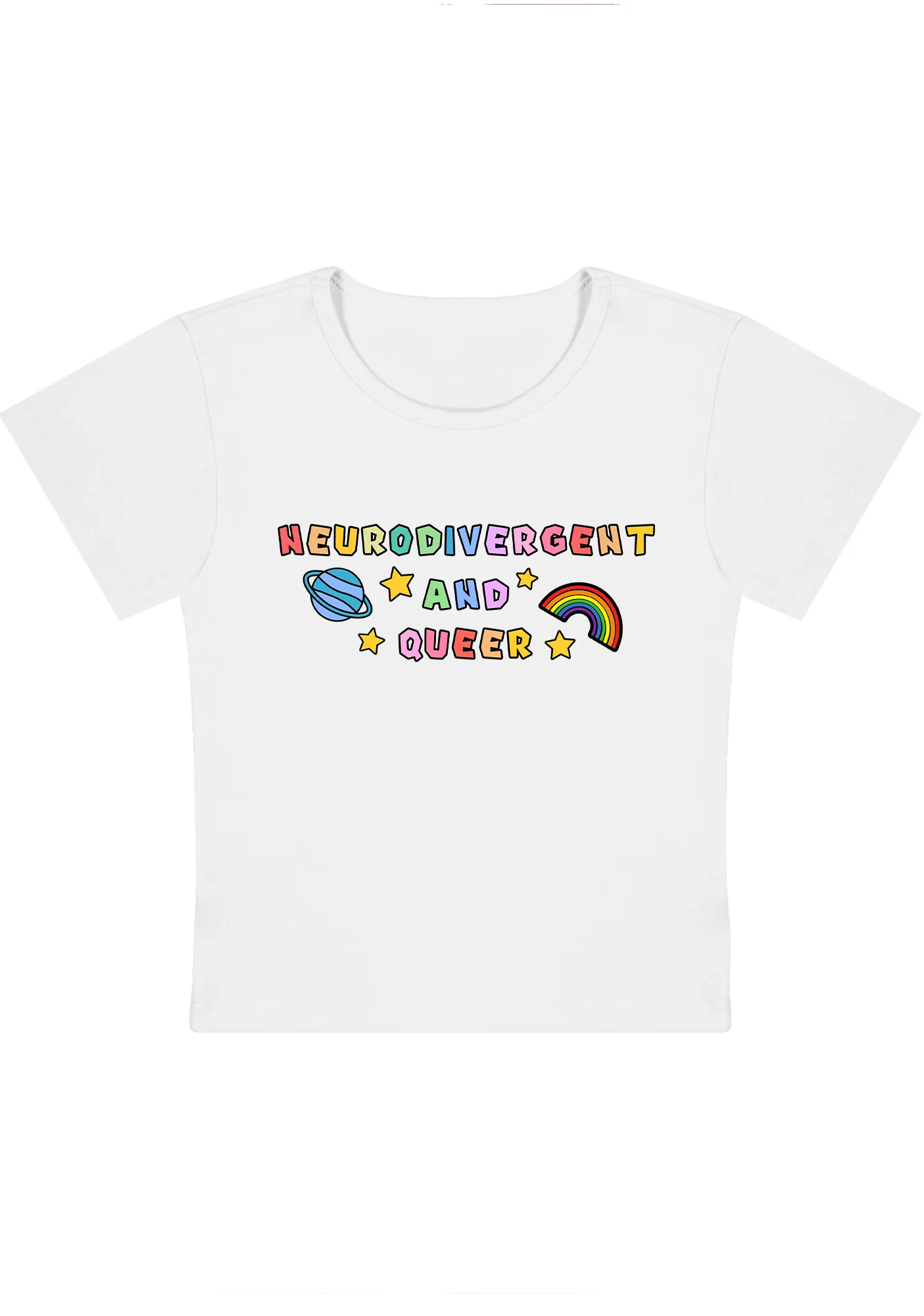Neurodivergent And Queer Y2K Baby Tee