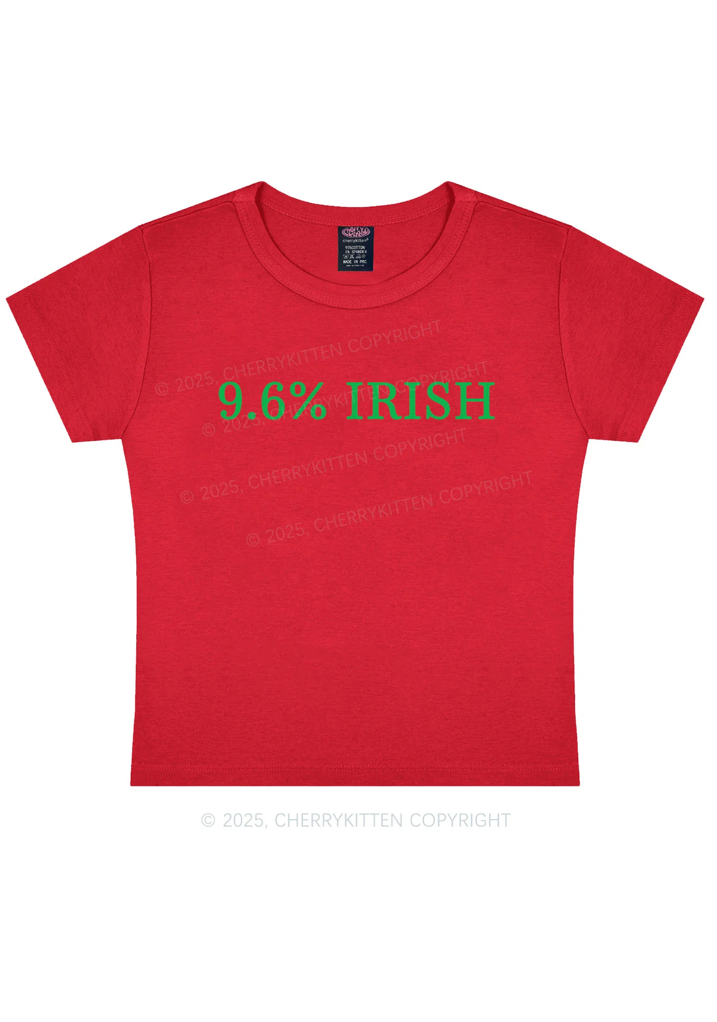 Nine Point Six Percent Irish St Patricks Y2K Baby Tee Cherrykitten - Image 10