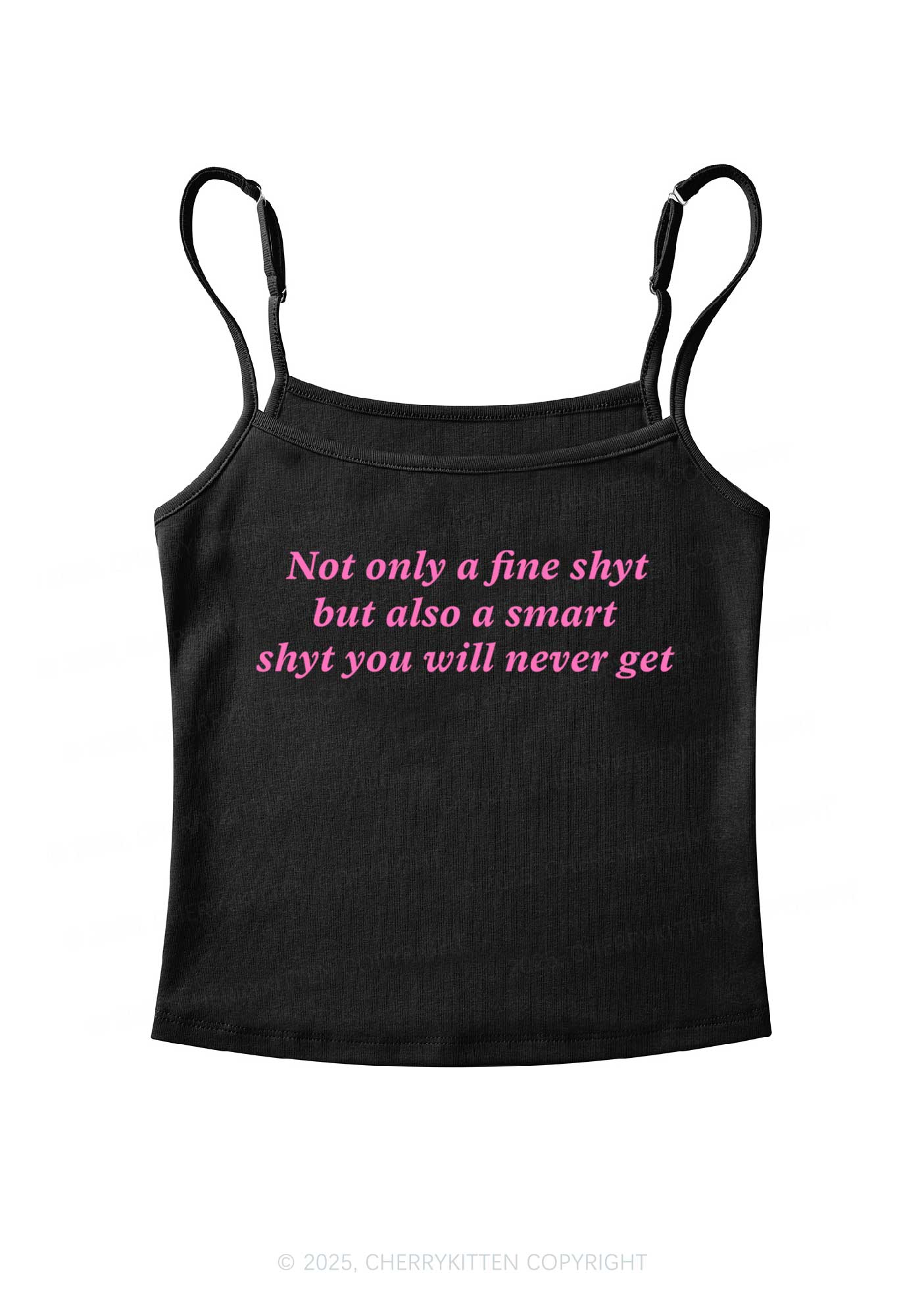 Not Only Fine Shyt Y2K Spaghetti Strap Cami Cherrykitten - Image 3