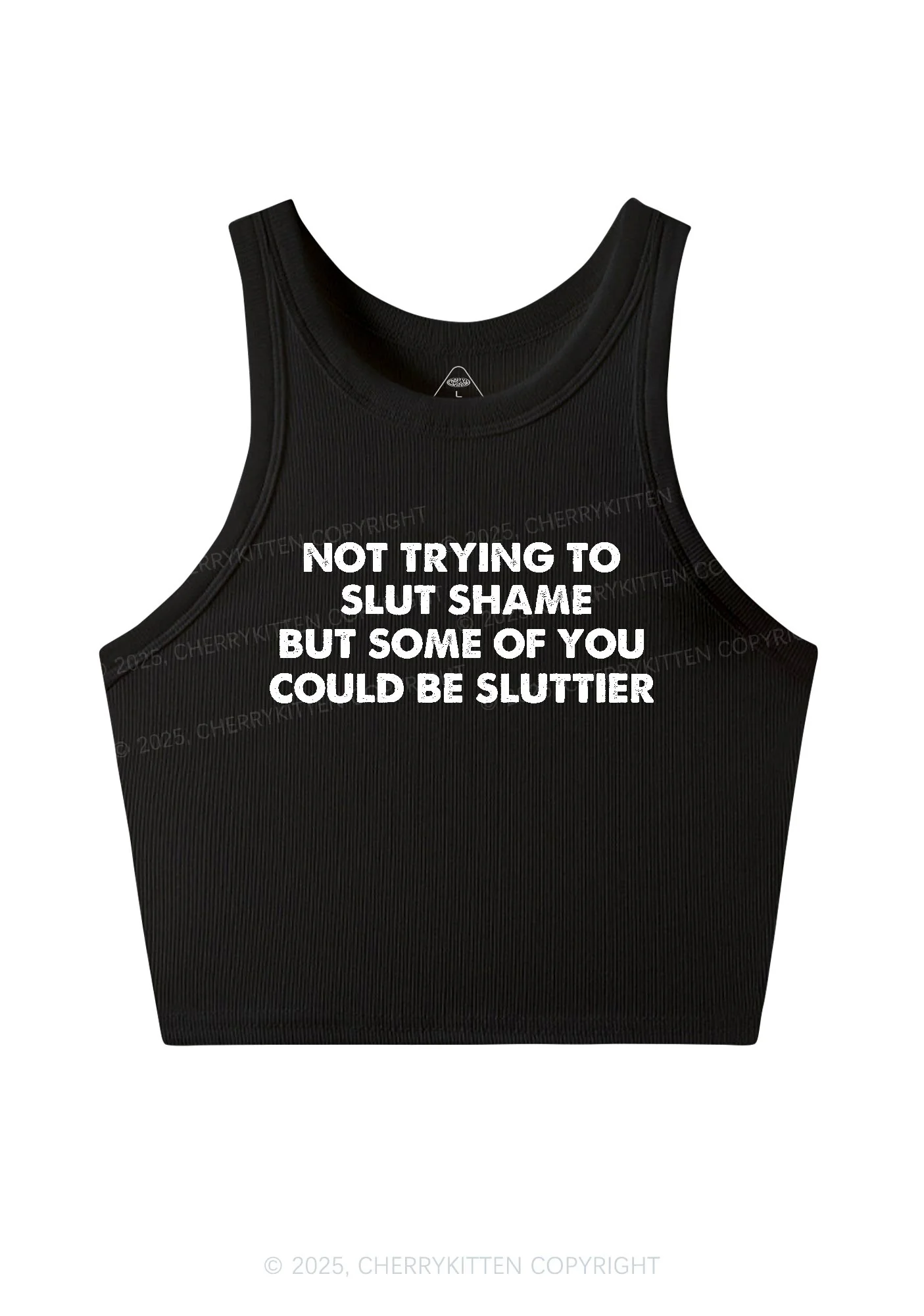 Not Trying To Slxt Shame Y2K Crop Tank Top Cherrykitten