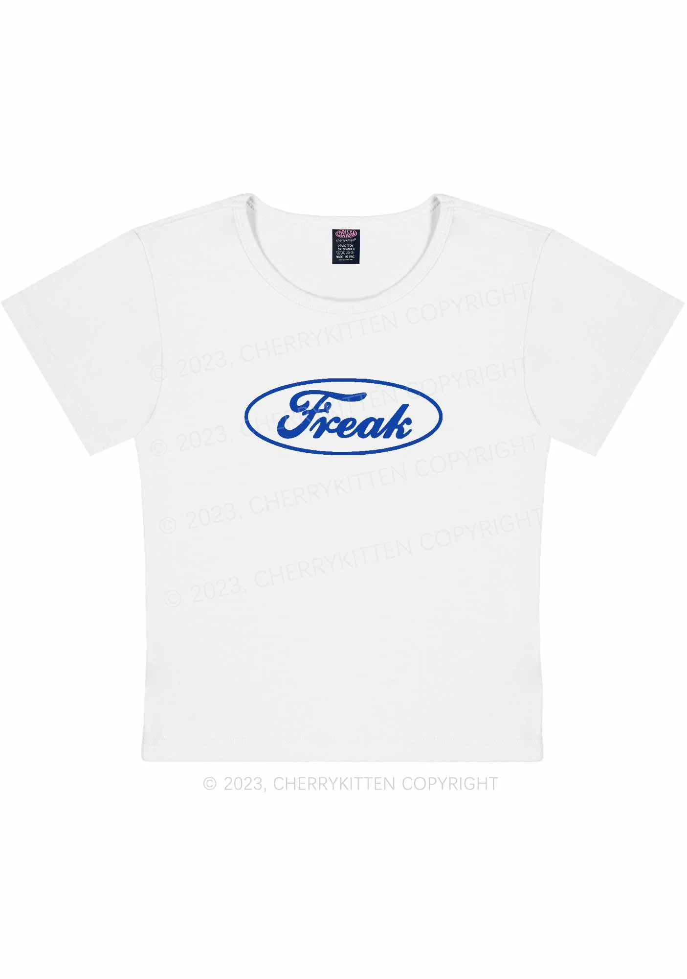 Oval Freak Y2K Baby Tee Cherrykitten - Image 4
