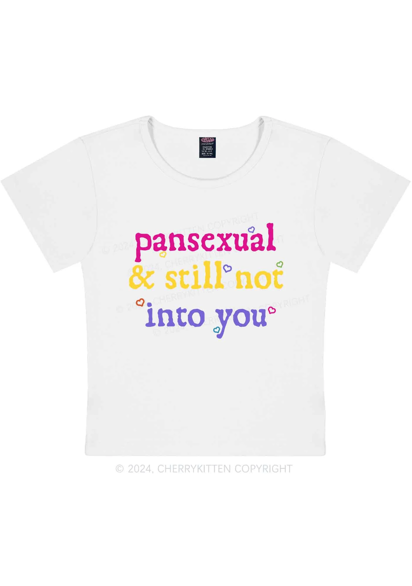 Pansexual Not Into You Y2K Baby Tee Cherrykitten - Image 5