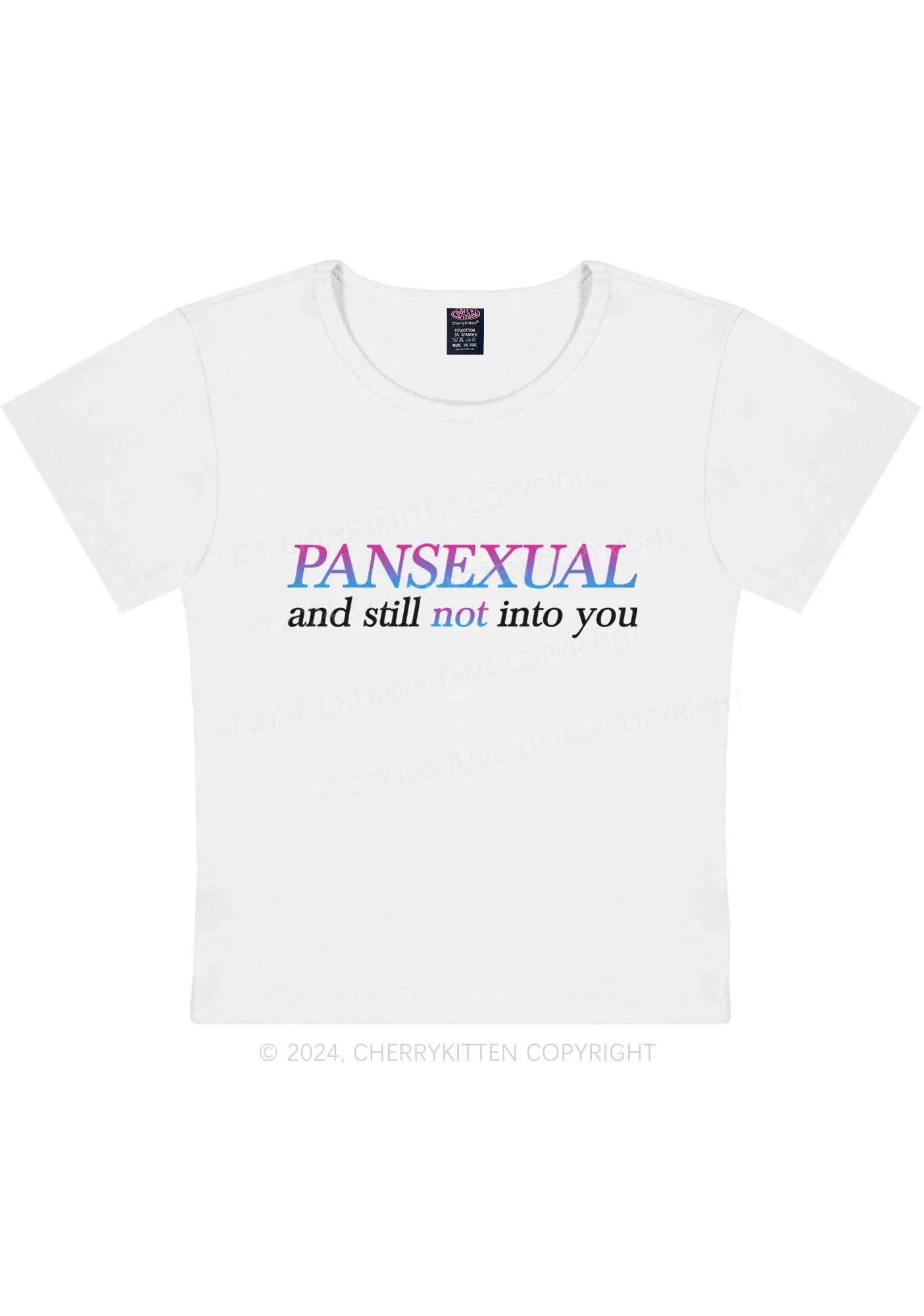 Pansexual Still Not Into You Y2K Baby Tee Cherrykitten - Image 2
