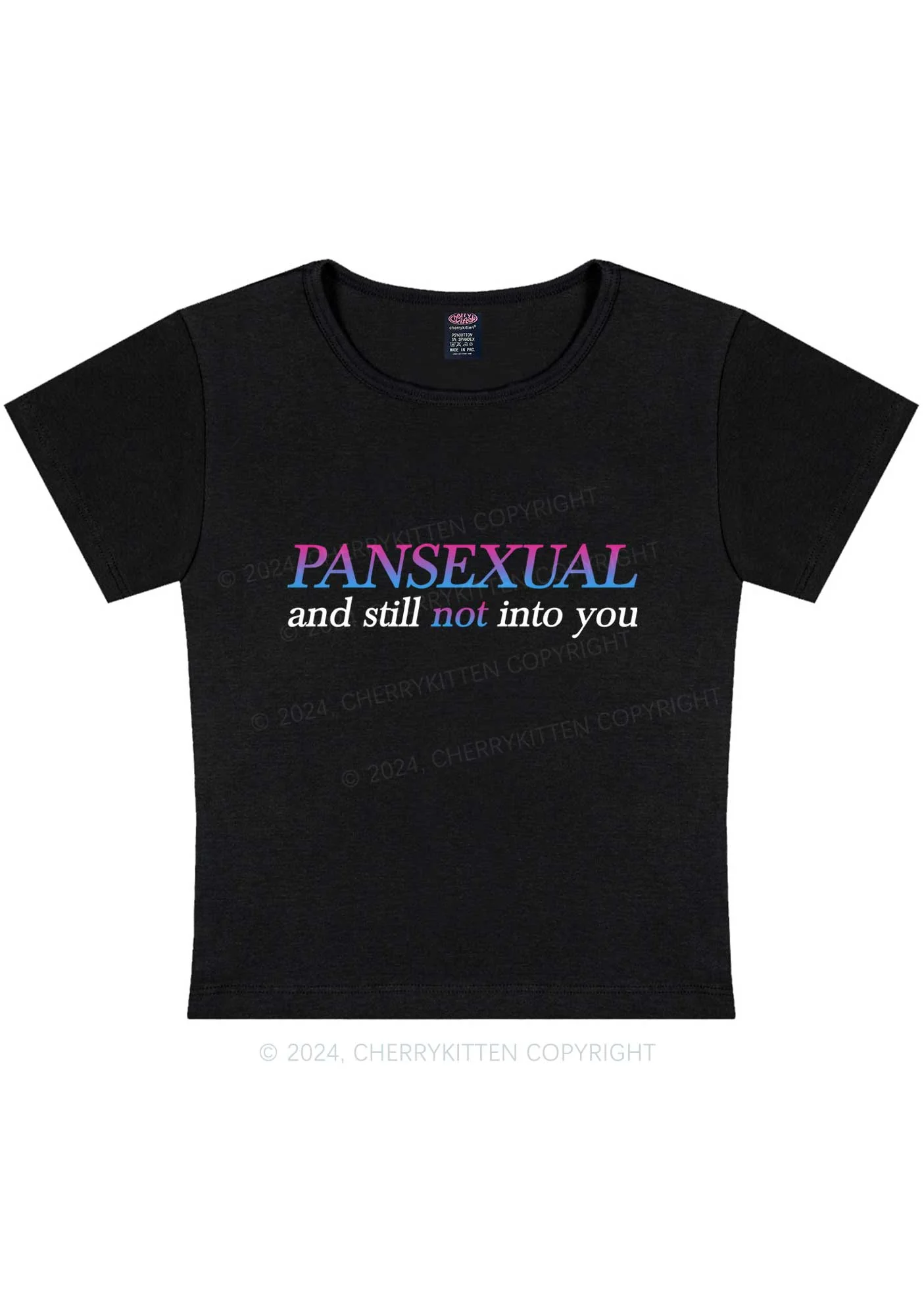 Pansexual Still Not Into You Y2K Baby Tee Cherrykitten - Image 5
