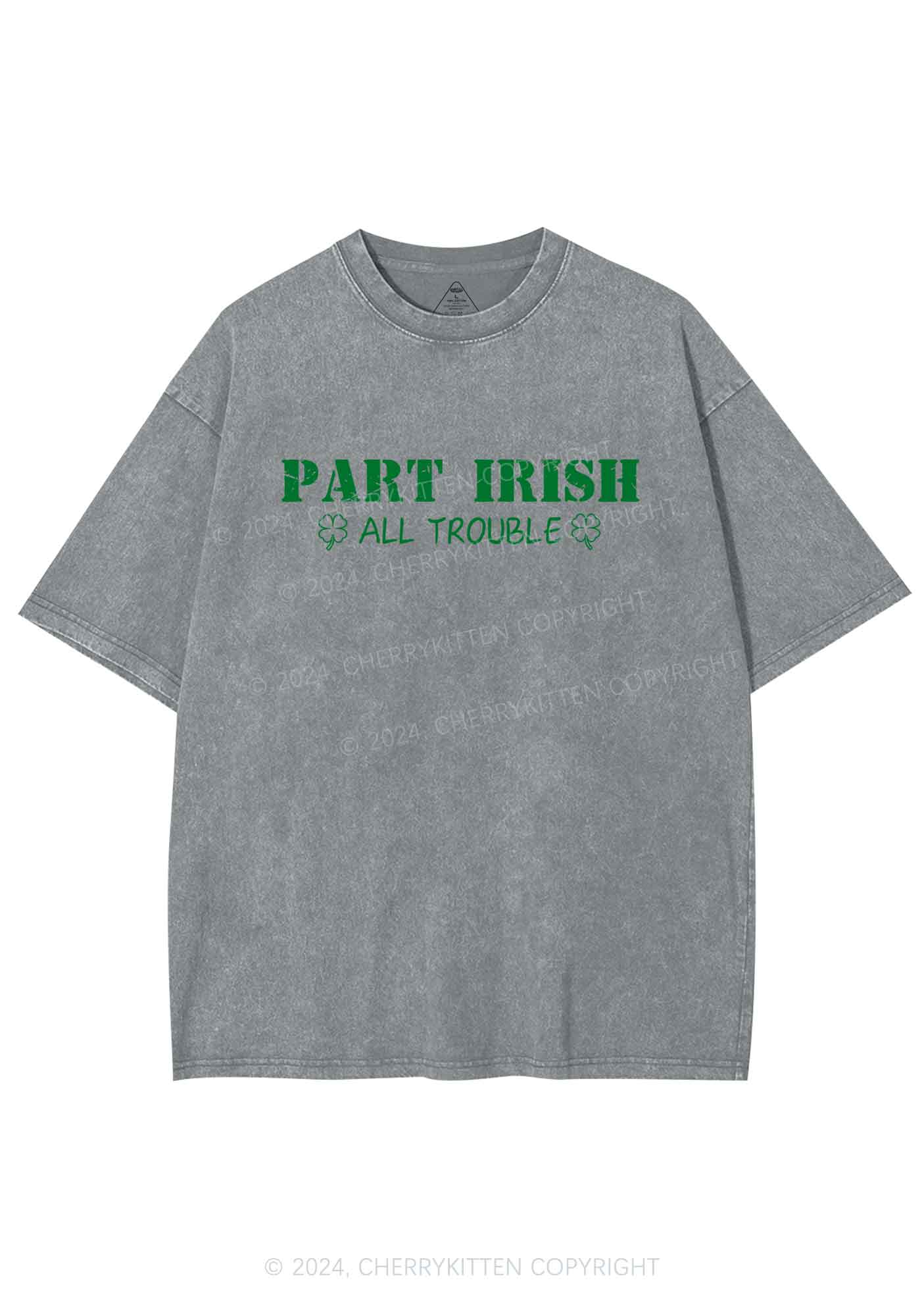 Part Irish All Trouble St Patricks Y2K Washed Tee Cherrykitten - Image 9