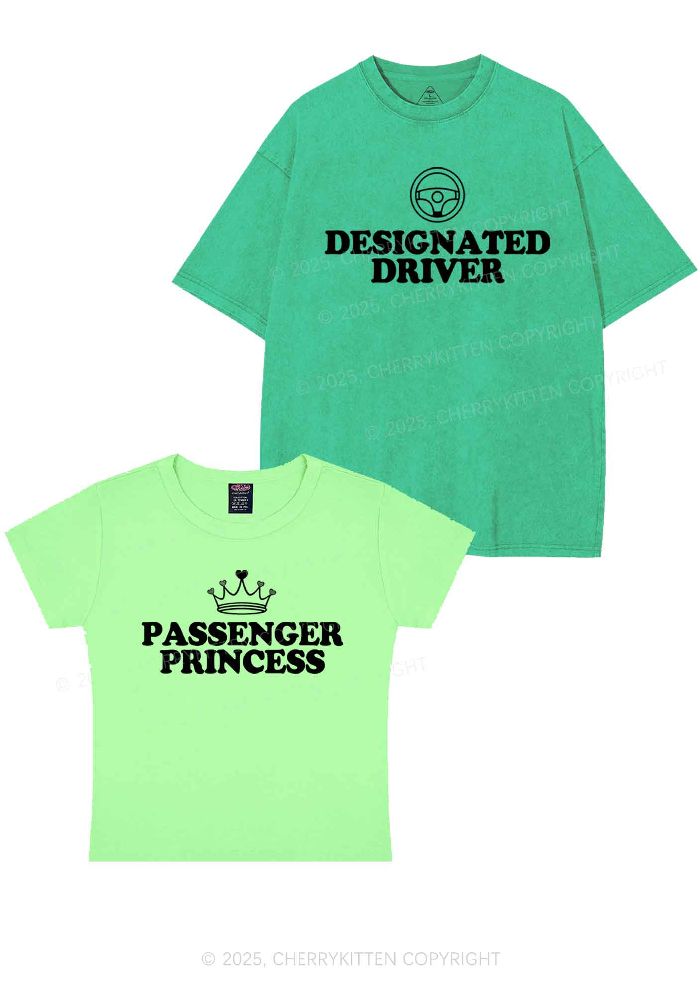 Passenger Princess Designated Driver Y2K Valentine's Day Couple Shirt Cherrykitten - Image 13