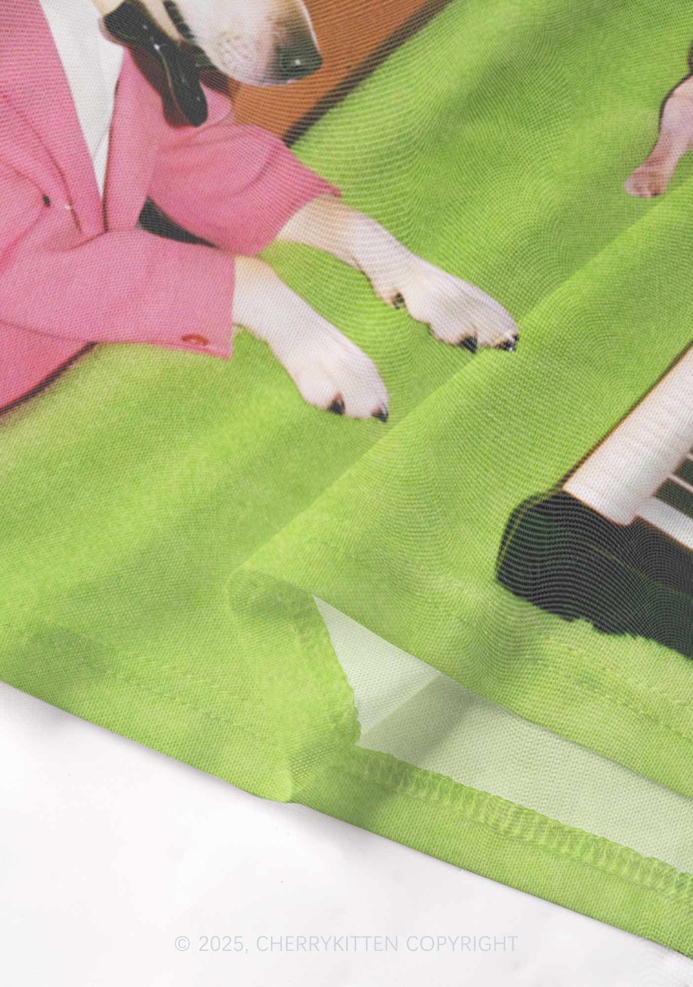 Piano Pups Y2K Mesh Crop Top Cherrykitten - Image 5