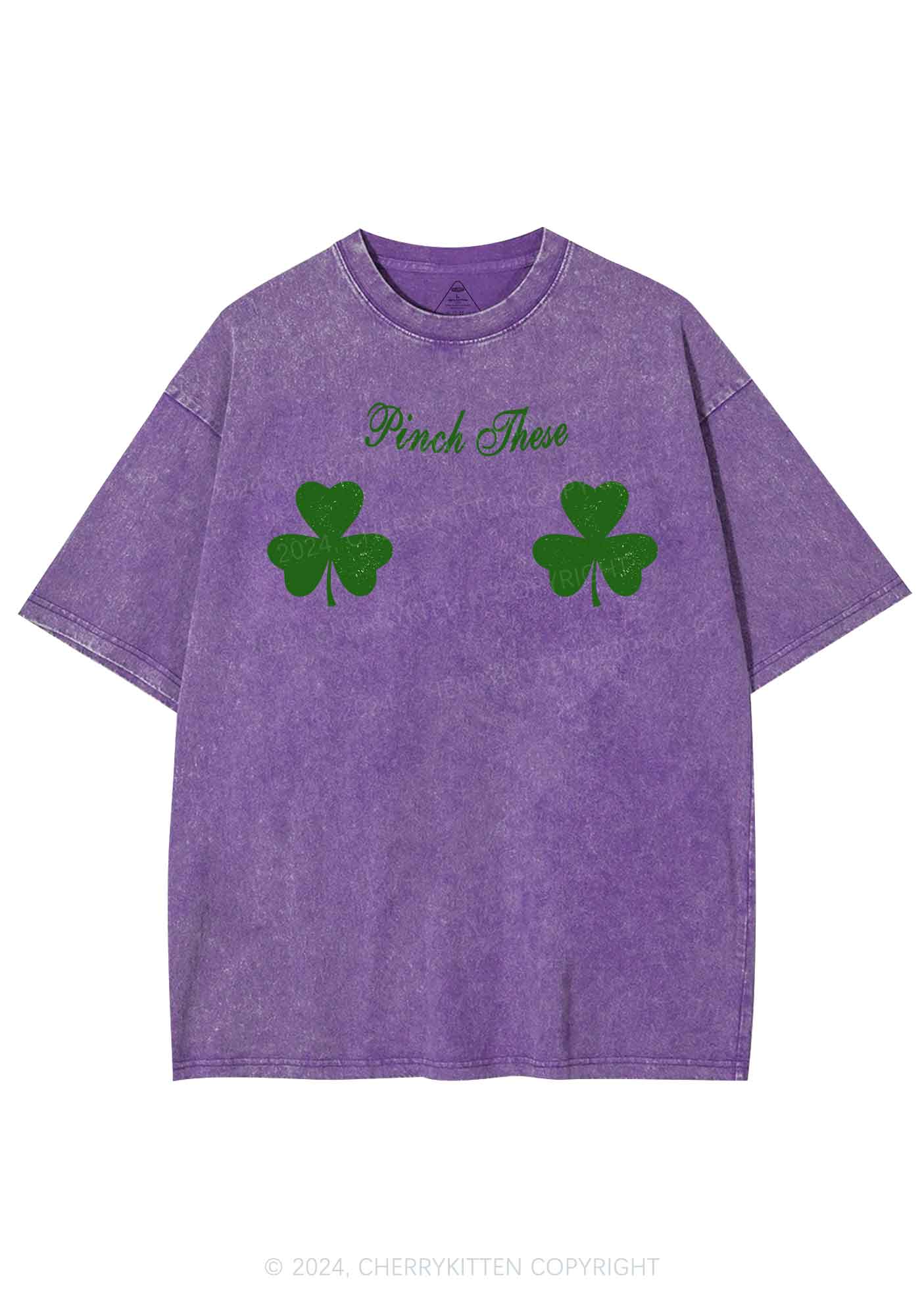Pinch These St Patricks Y2K Washed Tee Cherrykitten - Image 9