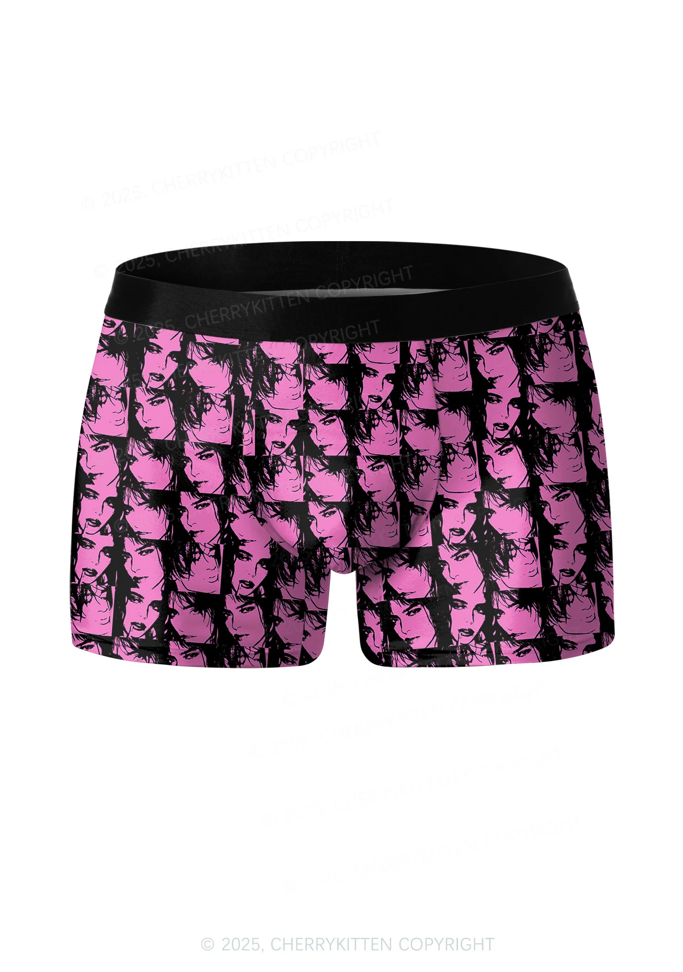 Pink Custom Portrait Valentine's Day Y2K Print Couples Boxer Briefs Set Cherrykitten - Image 3