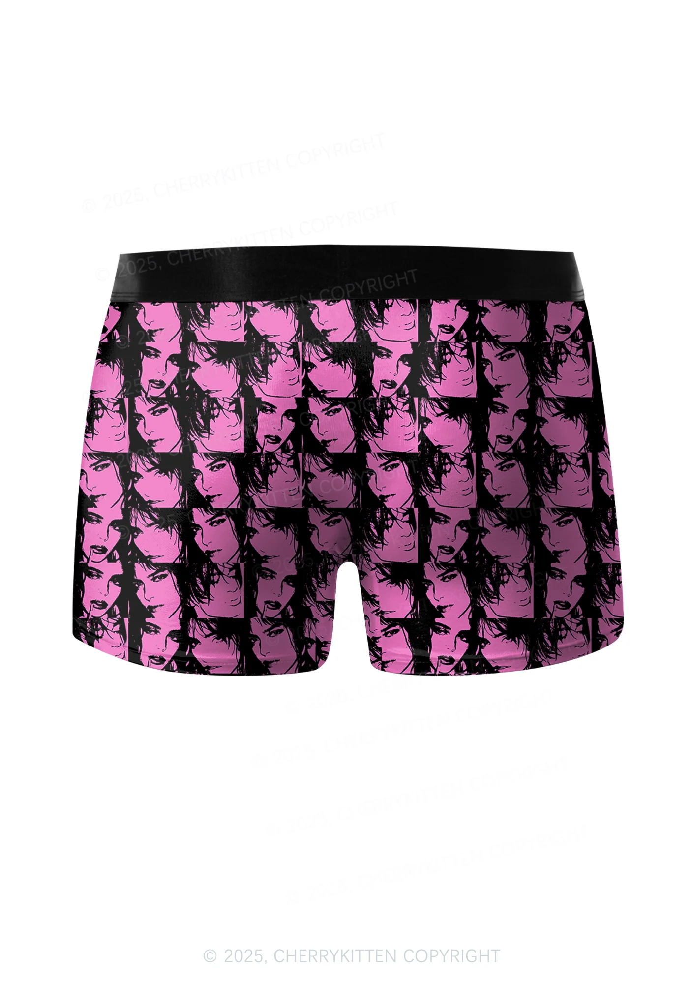 Pink Custom Portrait Valentine's Day Y2K Print Couples Boxer Briefs Set Cherrykitten - Image 4