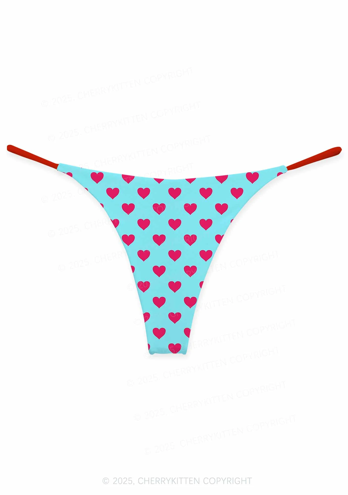 Pink Heart On Blue Valentine's Day Y2K Print Couples Boxer Thong Set Cherrykitten - Image 2
