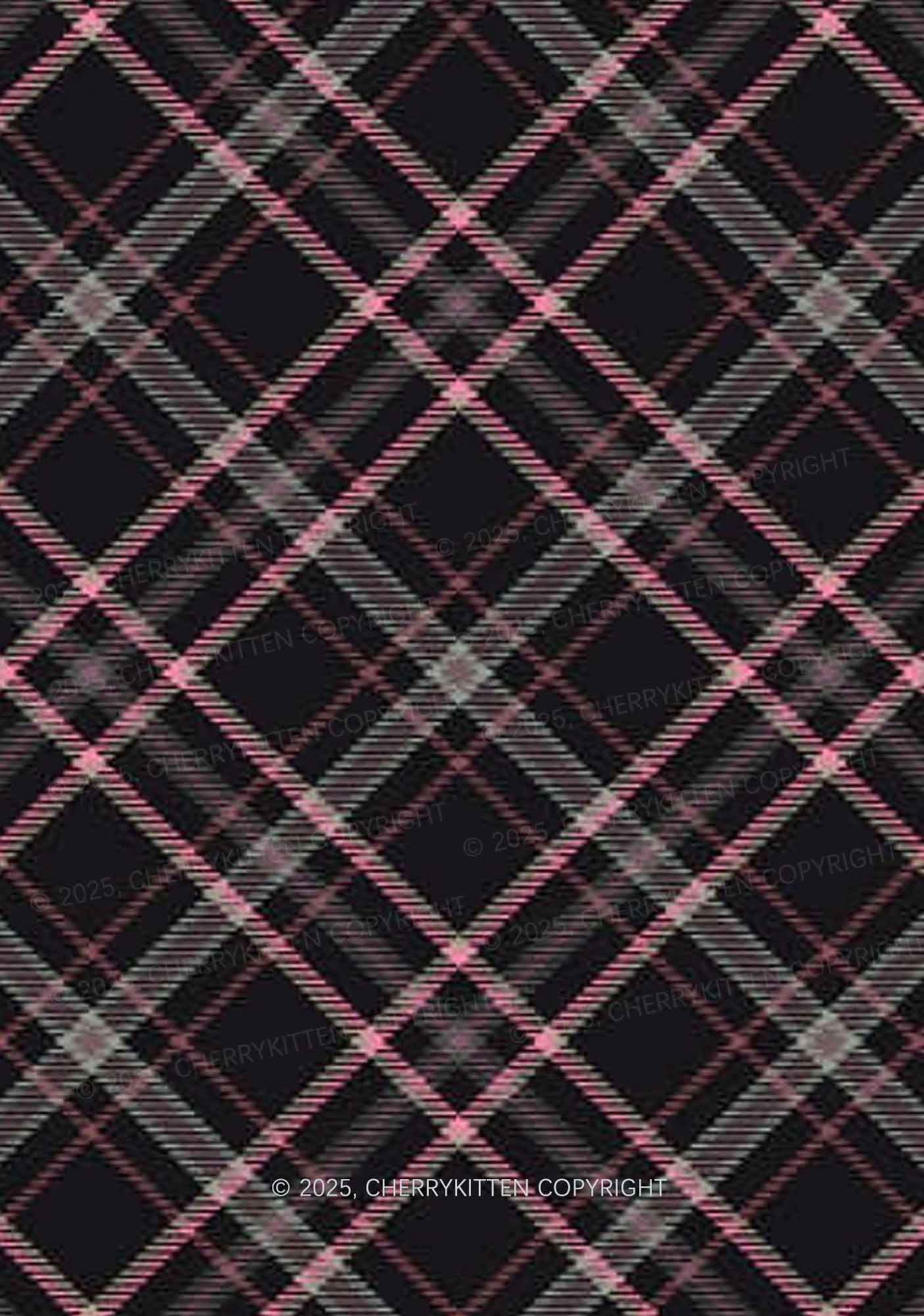 Pink Plaid Y2K Print Cami Shorts Pajama Set Cherrykitten - Image 2
