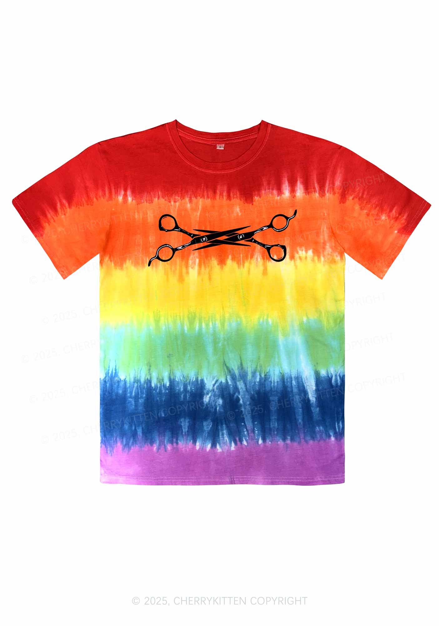 Pink Scissor Pride Y2K Tie Dye Shirts Cherrykitten