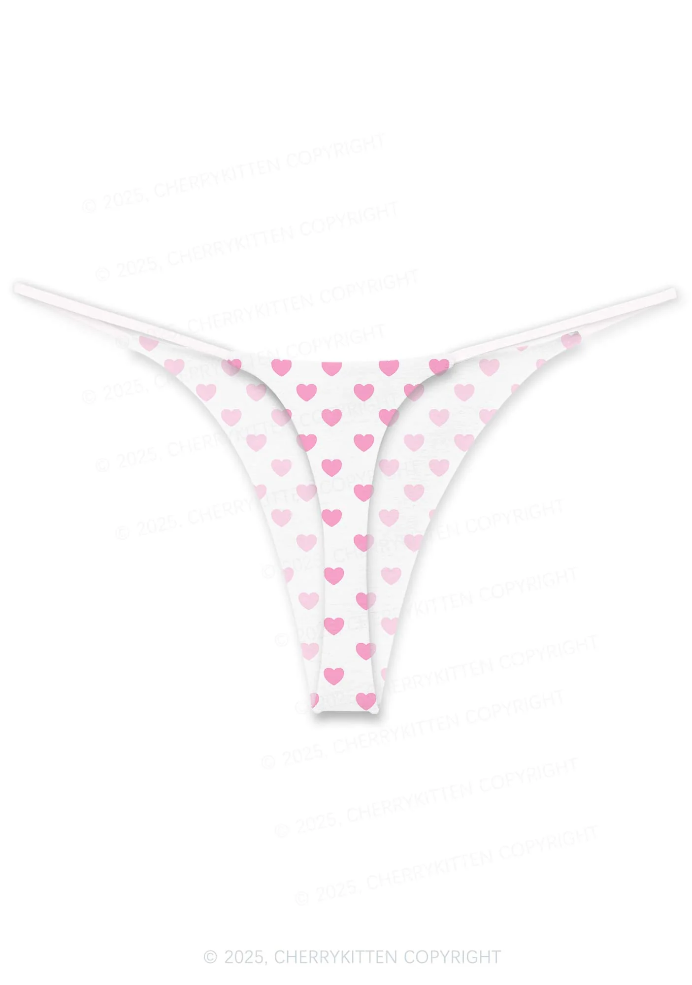 Plain Pink Heart Valentine's Day Y2K Print Couples Thong Set Cherrykitten - Image 3